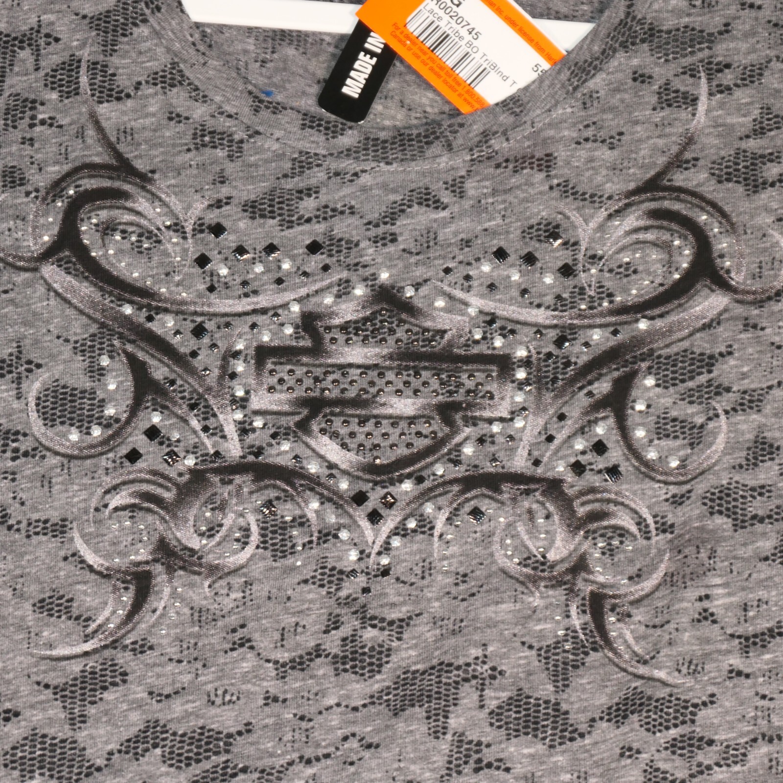 NEW Harley Davidson T Shirt Womens M L Gray Embellished Logo Seminole Florida