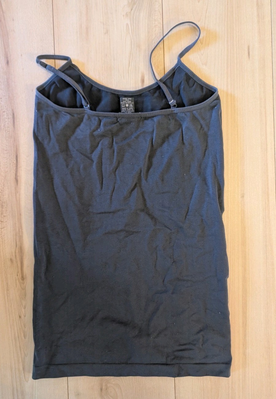 Soho Lady Stretchy Cami Tank Top Spaghetti Strap Gray Grey Small Medium Long