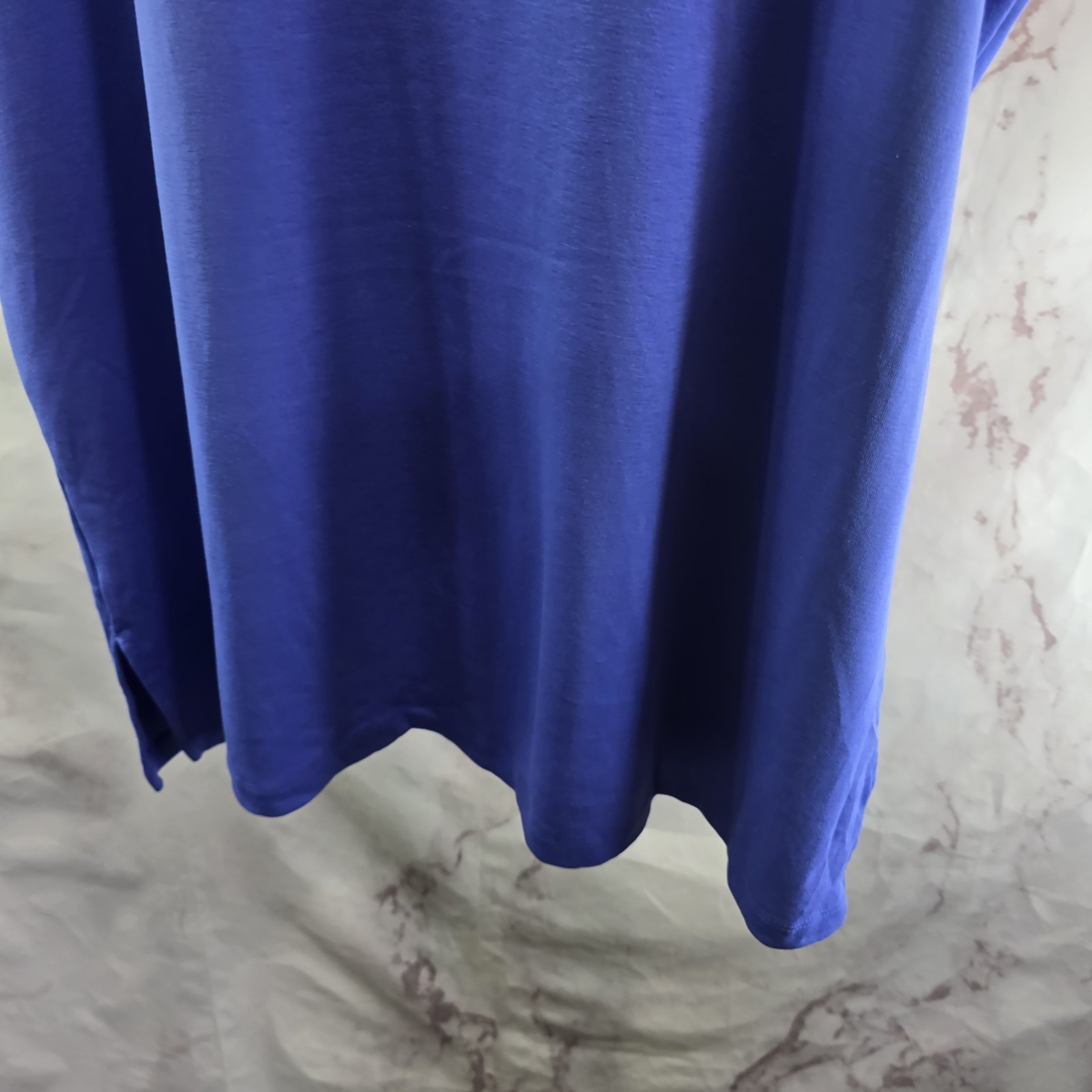 Chicos Tank Top Womens 3 XL Blue Pima Cotton Notch V Neck Indigo Periwinkle