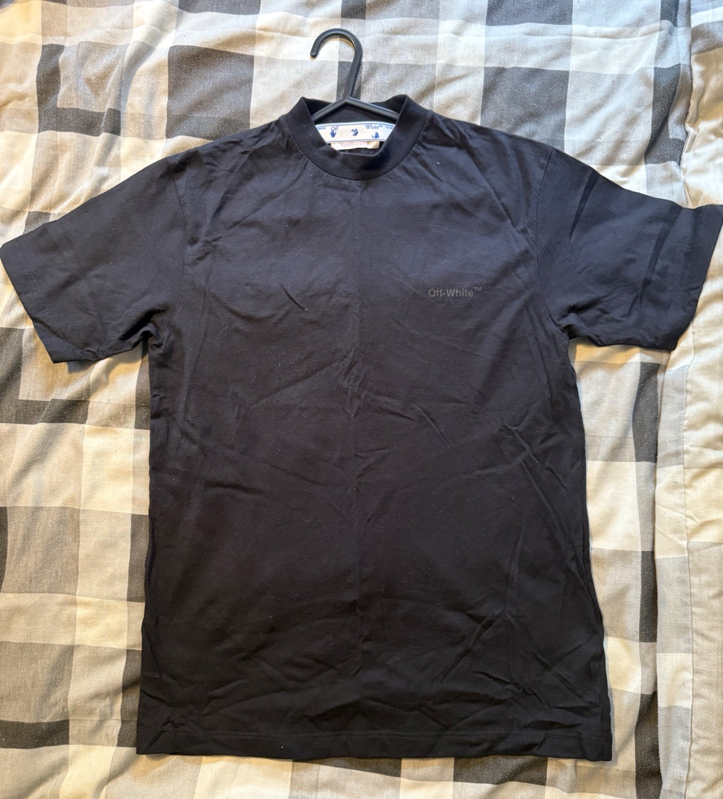 Womens Off-White Diagonal Stripe T-Shirt – Black/black – UK size 6/XXS