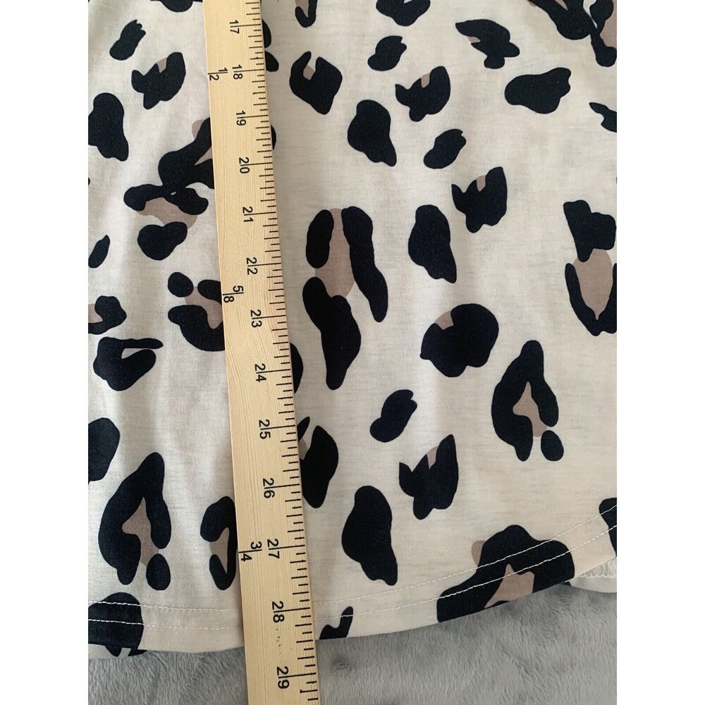Tickled Teal 1X Long Tunic Top With Animal Print Long Sleeve Boat Neck. Plus SZ