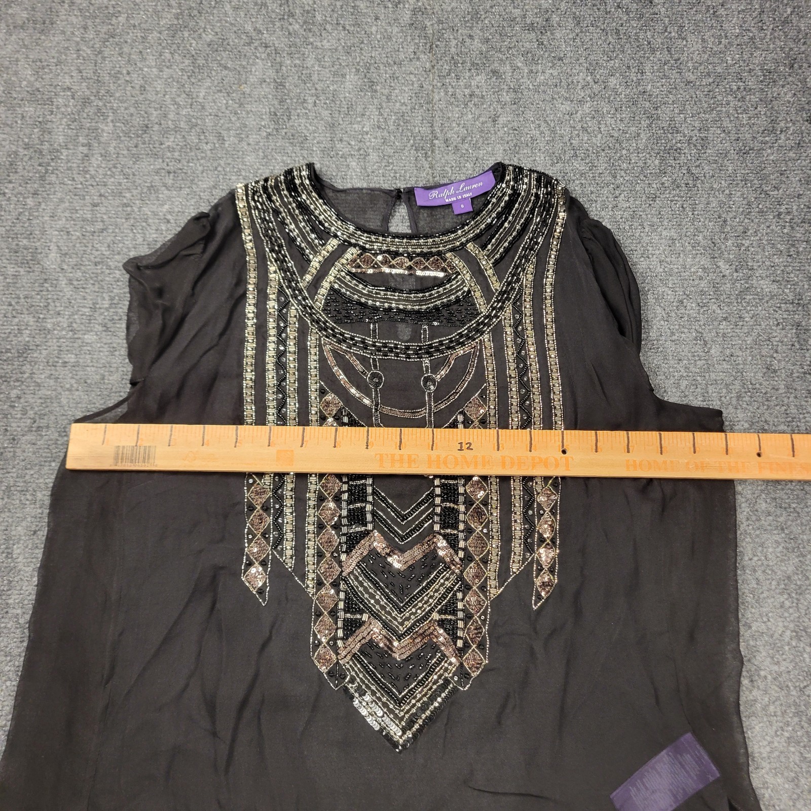 Ralph Lauren Purple Label Esmerelda Embellished Chiffon Blouse Womens 6 $1290