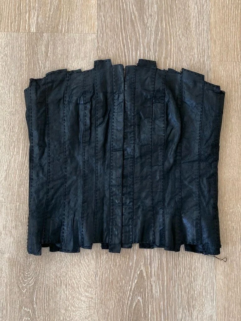 Vintage Plein Sud Leather Patchwork Corset Bustier Top