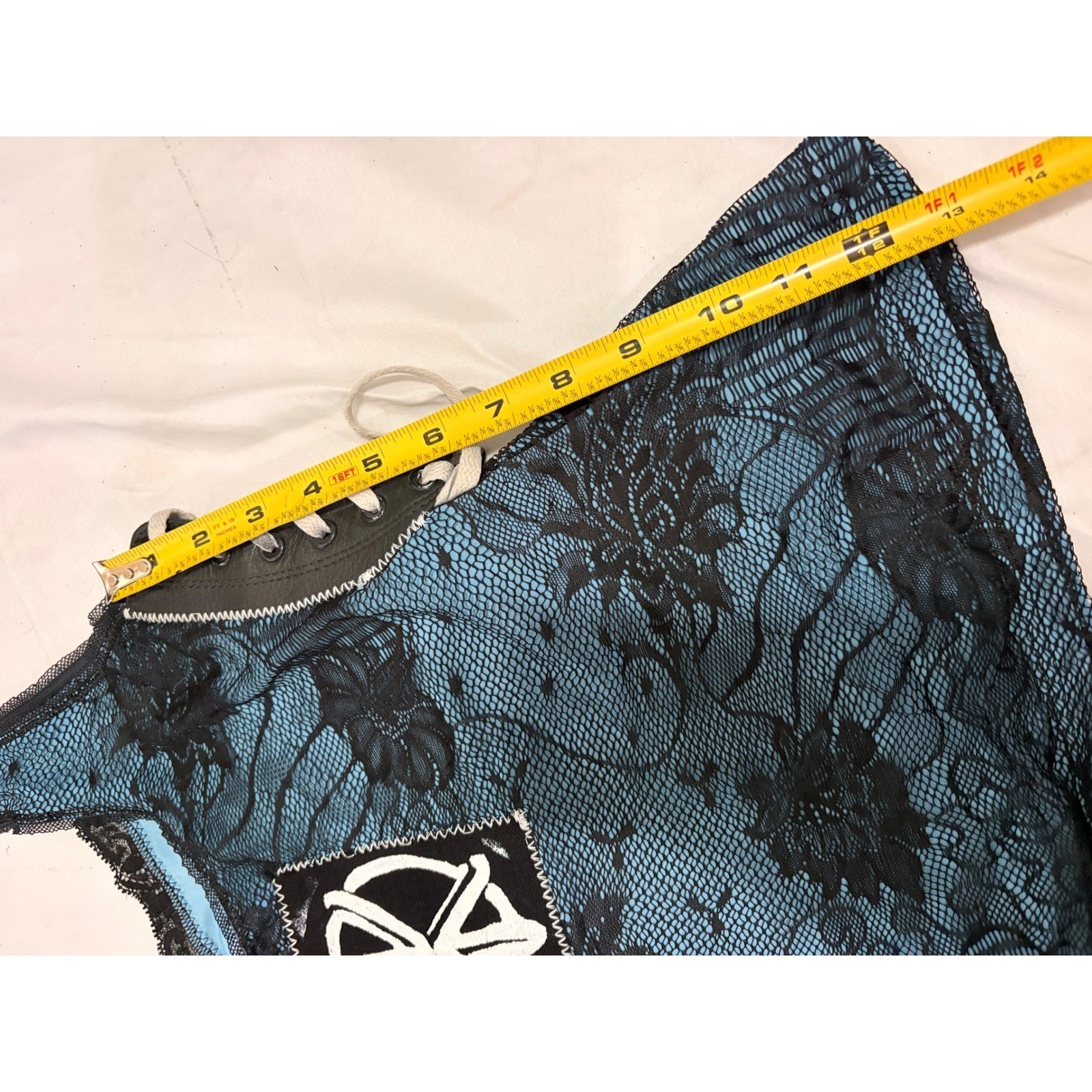 Dead Kennedys Custom Black and teal tank top with lace and grunge detailing