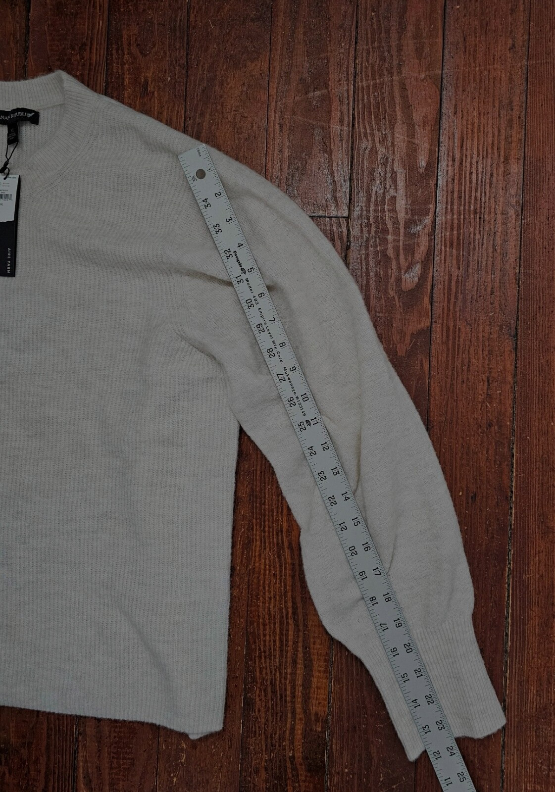 New Banana Republic Womens Pullover Top Ivory Wool Nylon Spandex XL