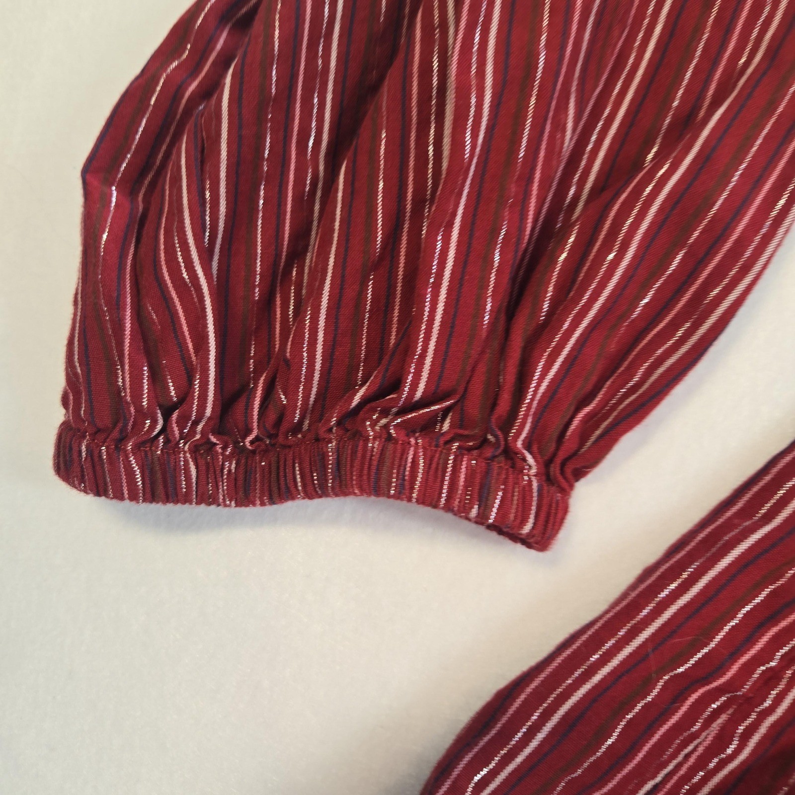 Red Striped Long Sleeve Top 98% Cotton