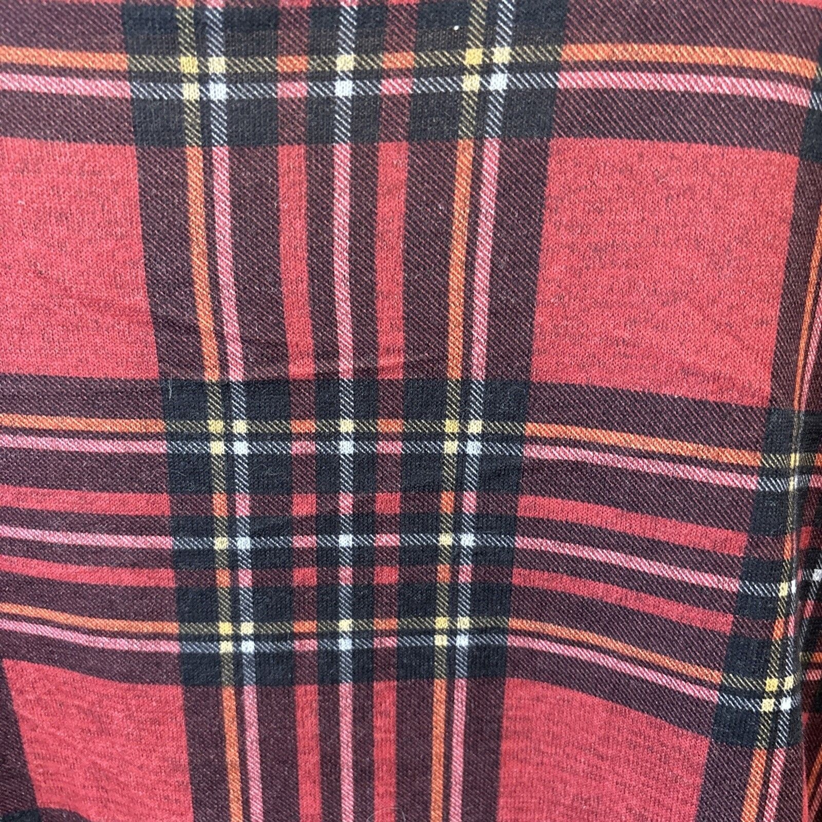 Cato Women Shirt Red Plaid Embroidered Cross Studs Xl Ruched Pullover Stretch