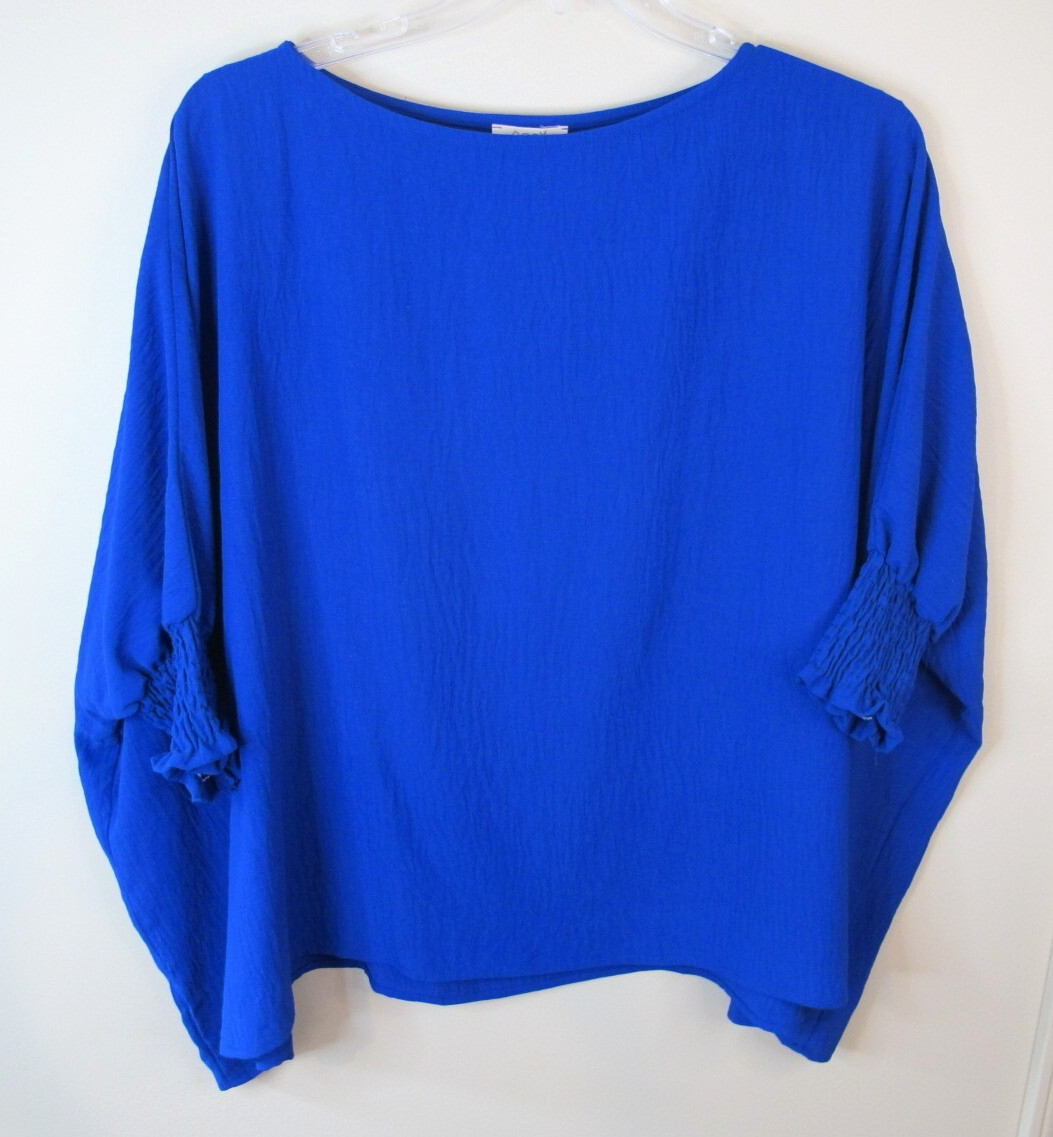 Oddy Royal Blue Oversized Boatneck Blouse Women’s Small – NEW!