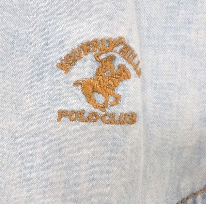 Beverly Hills Polo Club Women’s Light Wash Denim Shirt Button Up Long Sleeve S