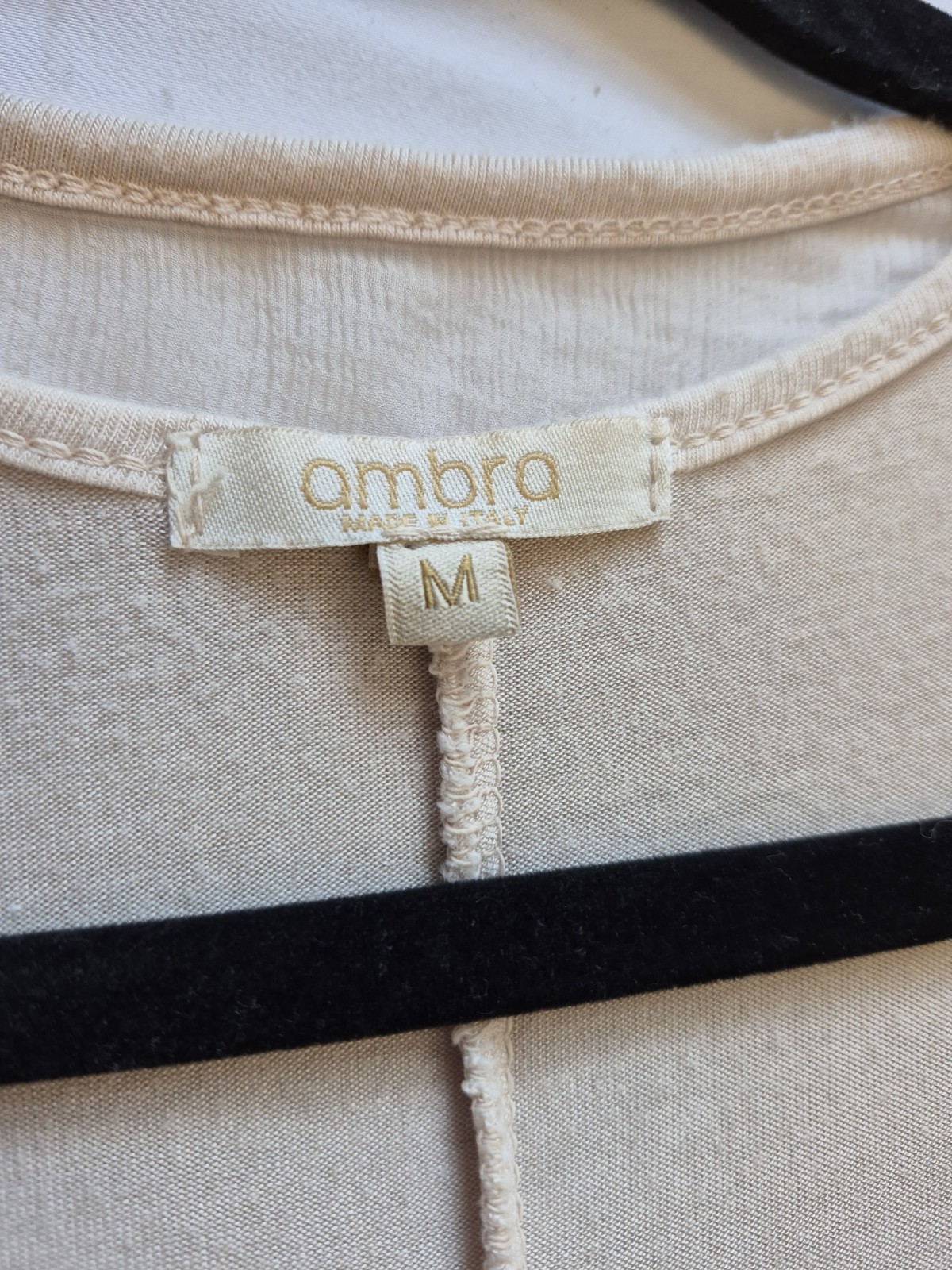 AMBRA Made In Italy Boho Embroidered Lace Blouse Top Beige Tan Size M Medium