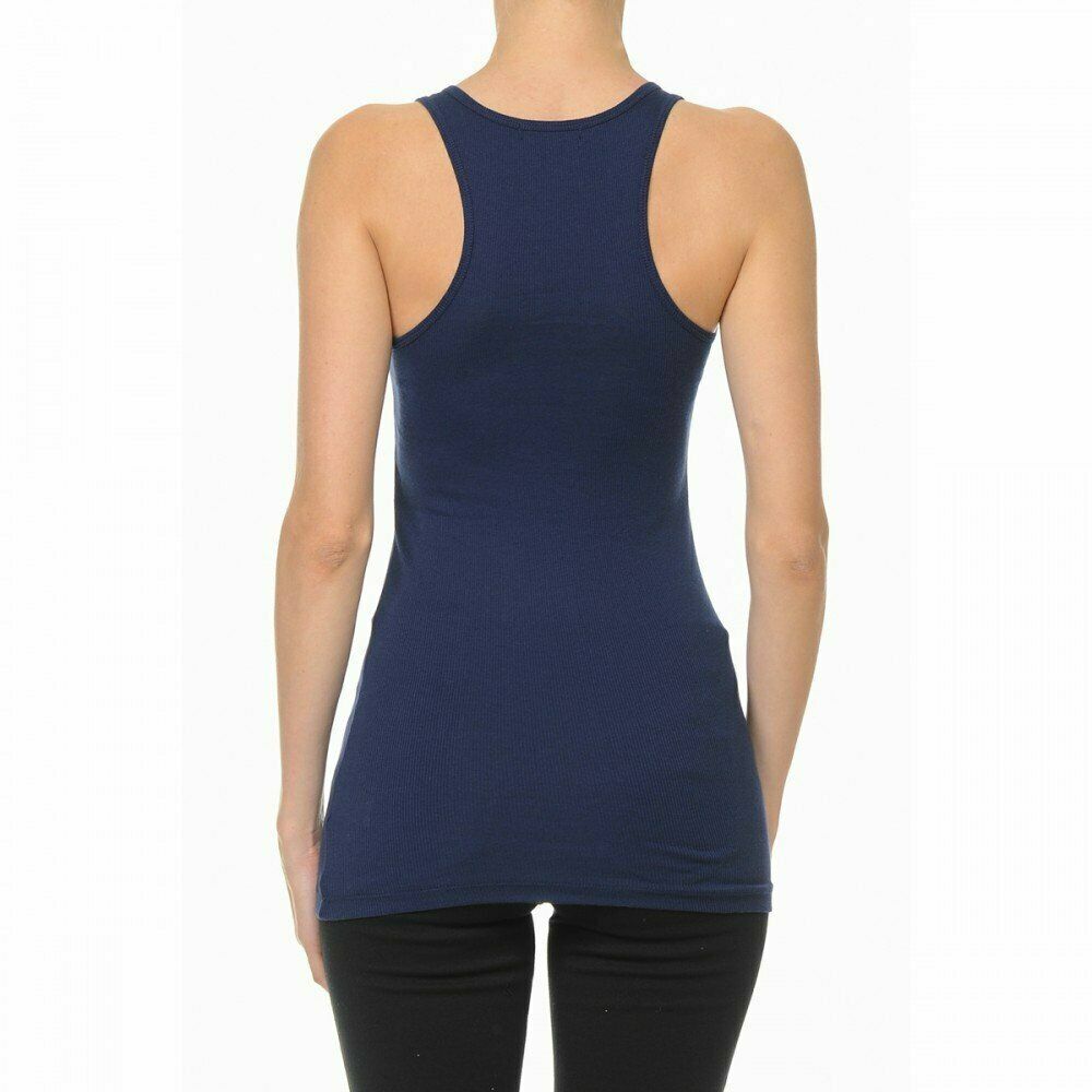 Women’s Basic Solid Scoop Neck Racerback Tank Top With Built in Shelf Bra Shirt