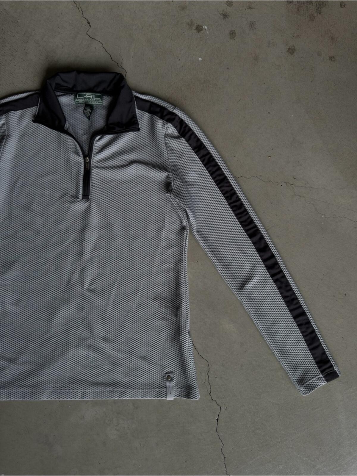 Lauren Active / Athletic Quarter Zip Pullover / Gray Black