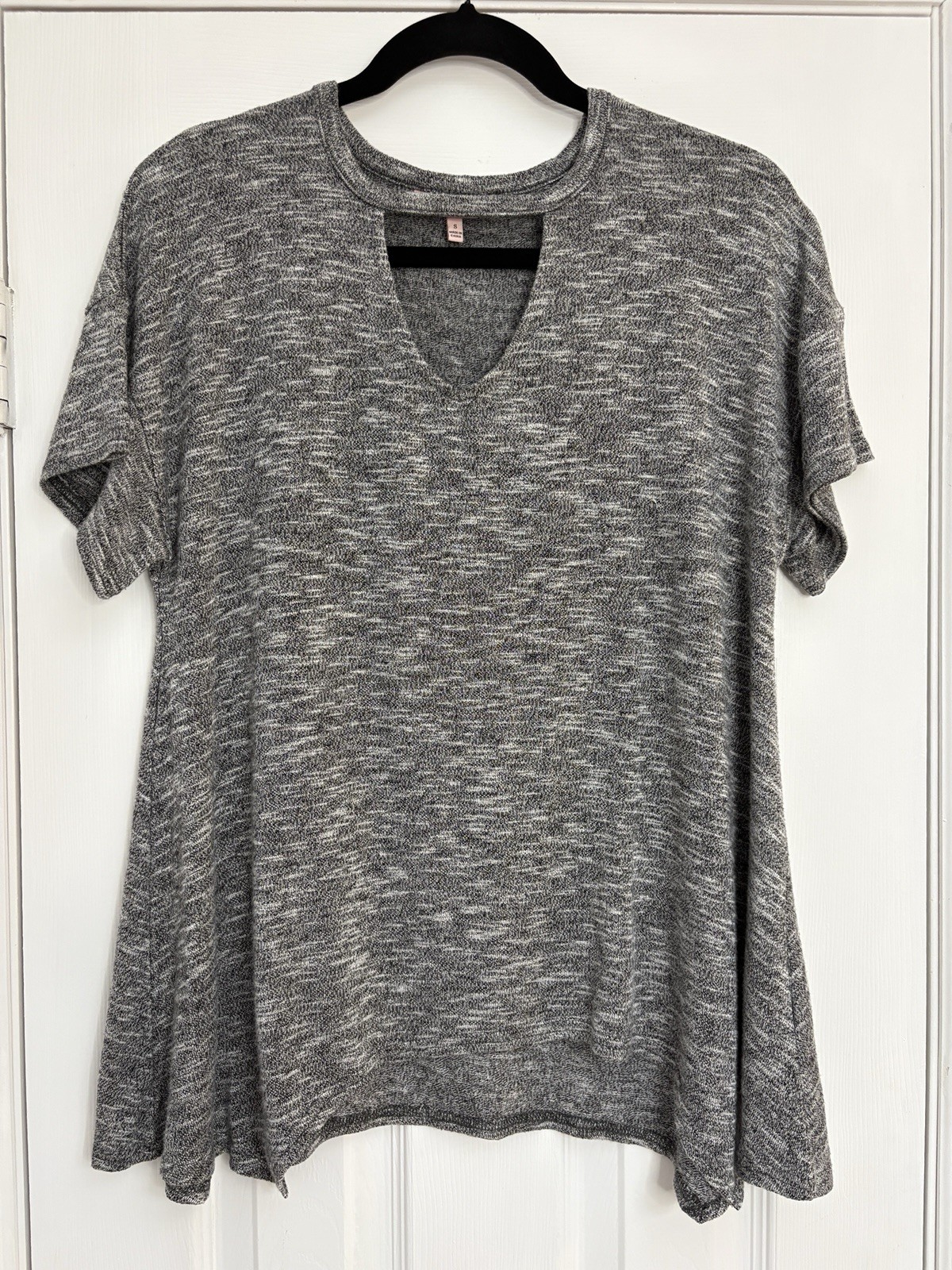 Juicy Couture Y2K Aesthetic Short Sleeve Gray Top Sharkbite Hem Large