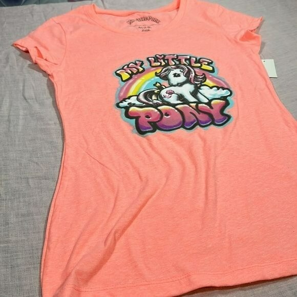 My Little Pony Neon Hot Coral tee retro airbrush pony size medium NEW