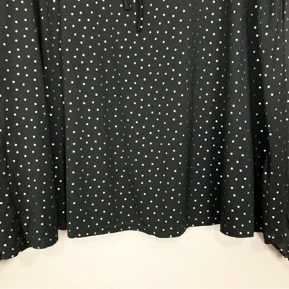 Boden Hazel Metallic Foil Dot Blouse Women’s Size 12 Sheer Lantern Sleeves Knit