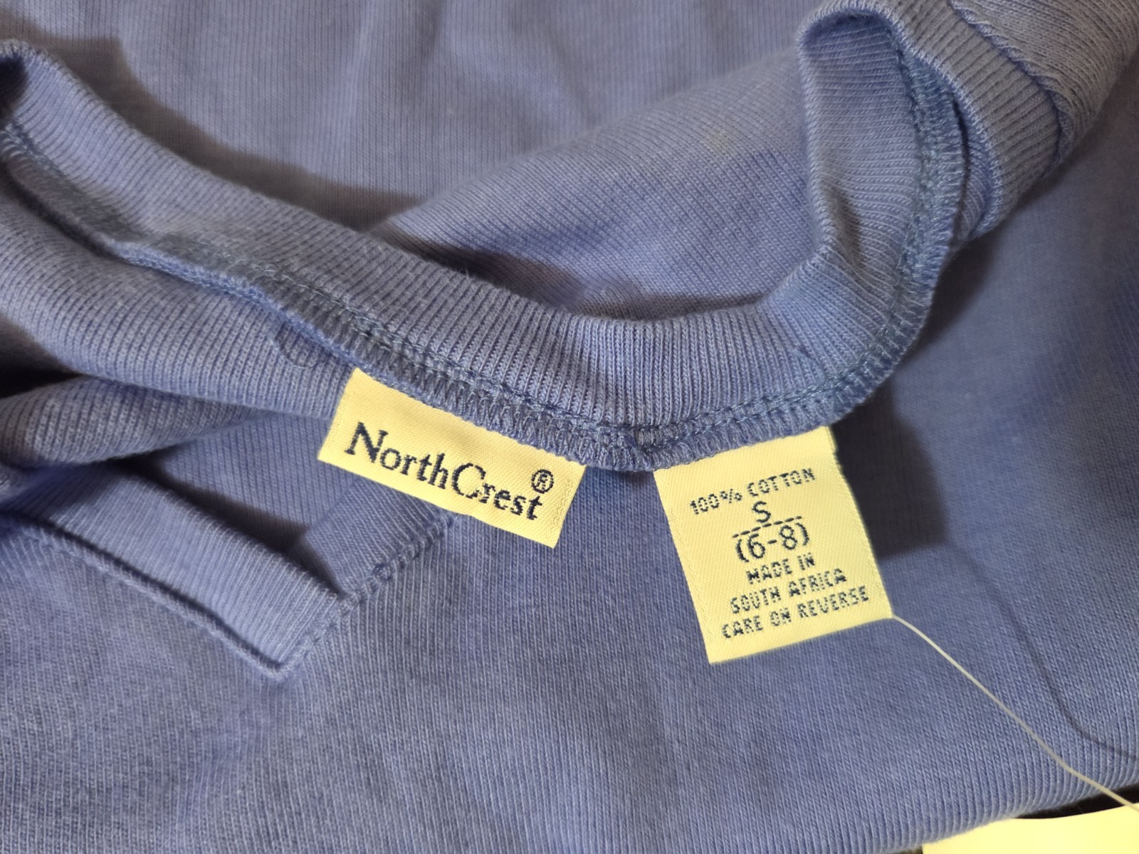 NorthCrest Womens Small S 6 8 Blue Vneck Tshirt New Fuzz Piling