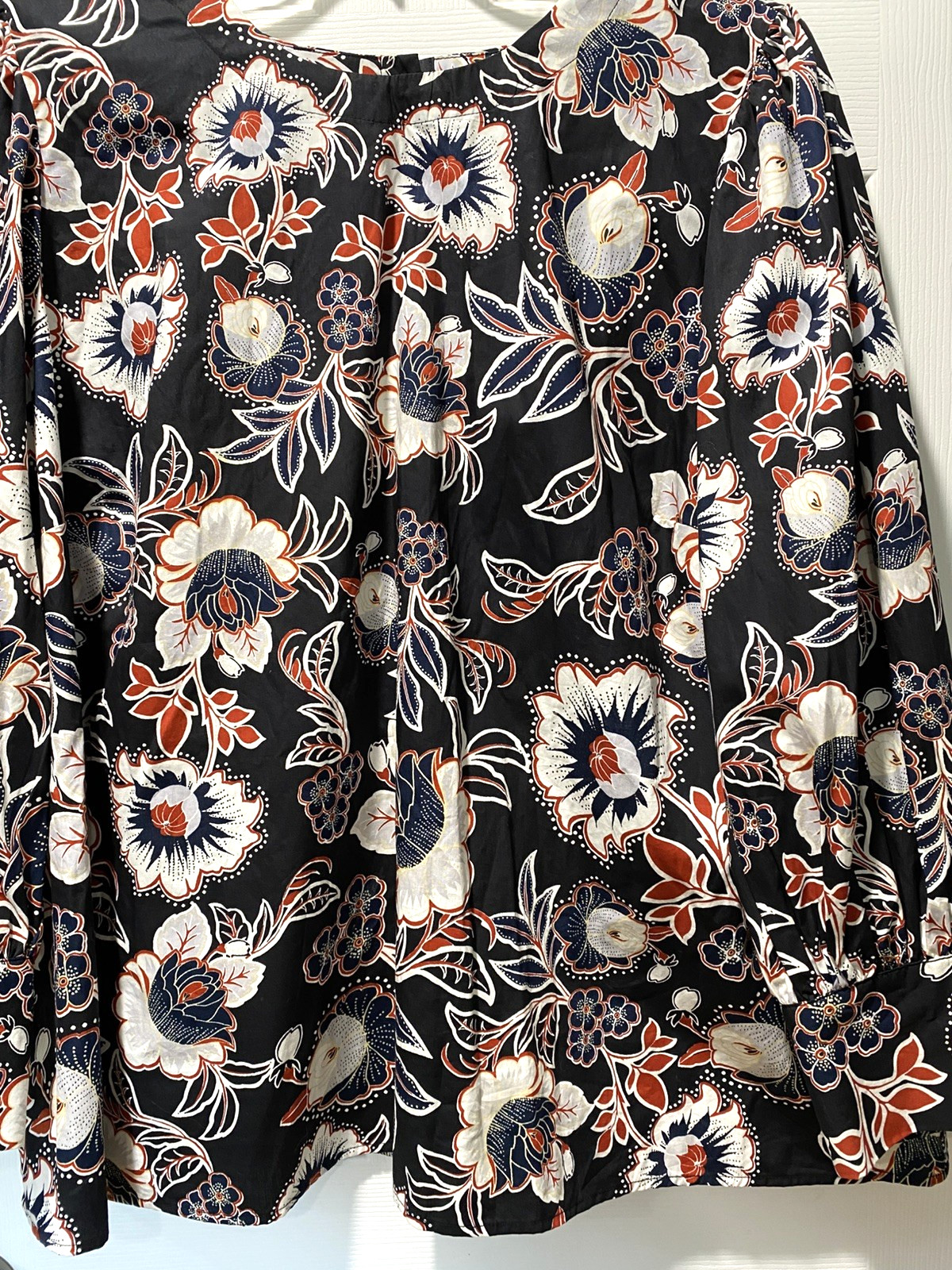 Who What Wear Top Button Up Back Multicolor Floral Long Sleeve Work Size 2X NEW