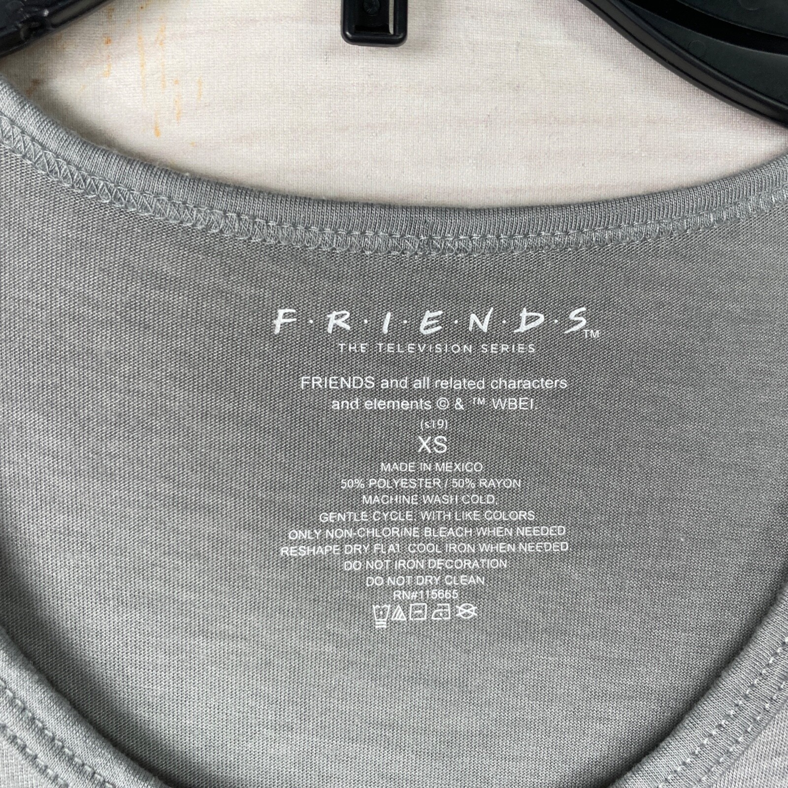 Friends Top Womens XS Gray Central Perk T-Shirt Graphic Short Sleeve Scoop Neck