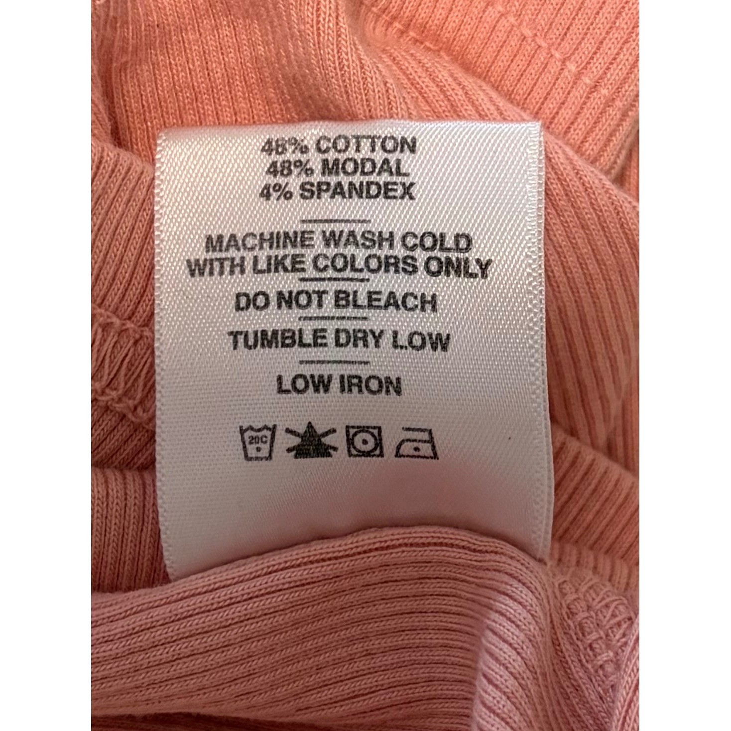 American Giant Women Peach Ribbed V-Neck Polo Shirt Short Sleeve Soft Size L USA