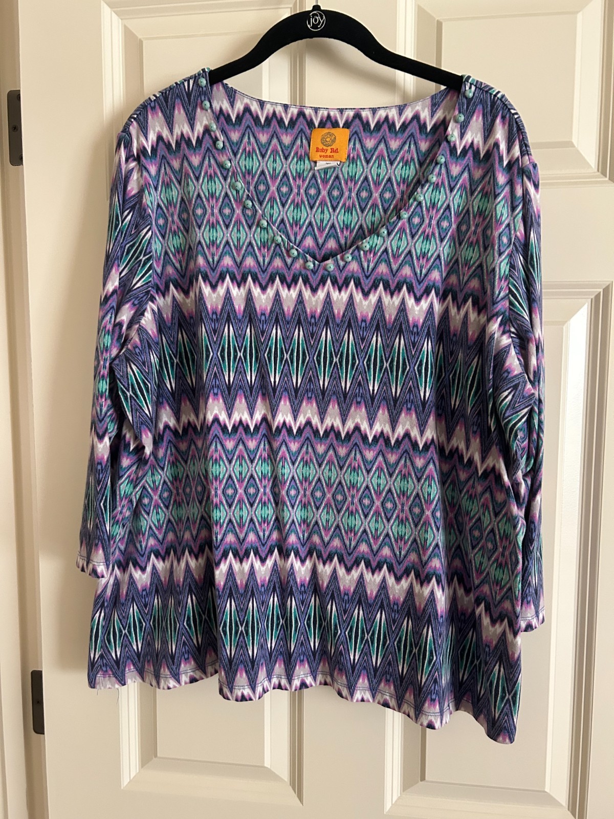 Ruby Rd 2x V neck top pink/purple/green