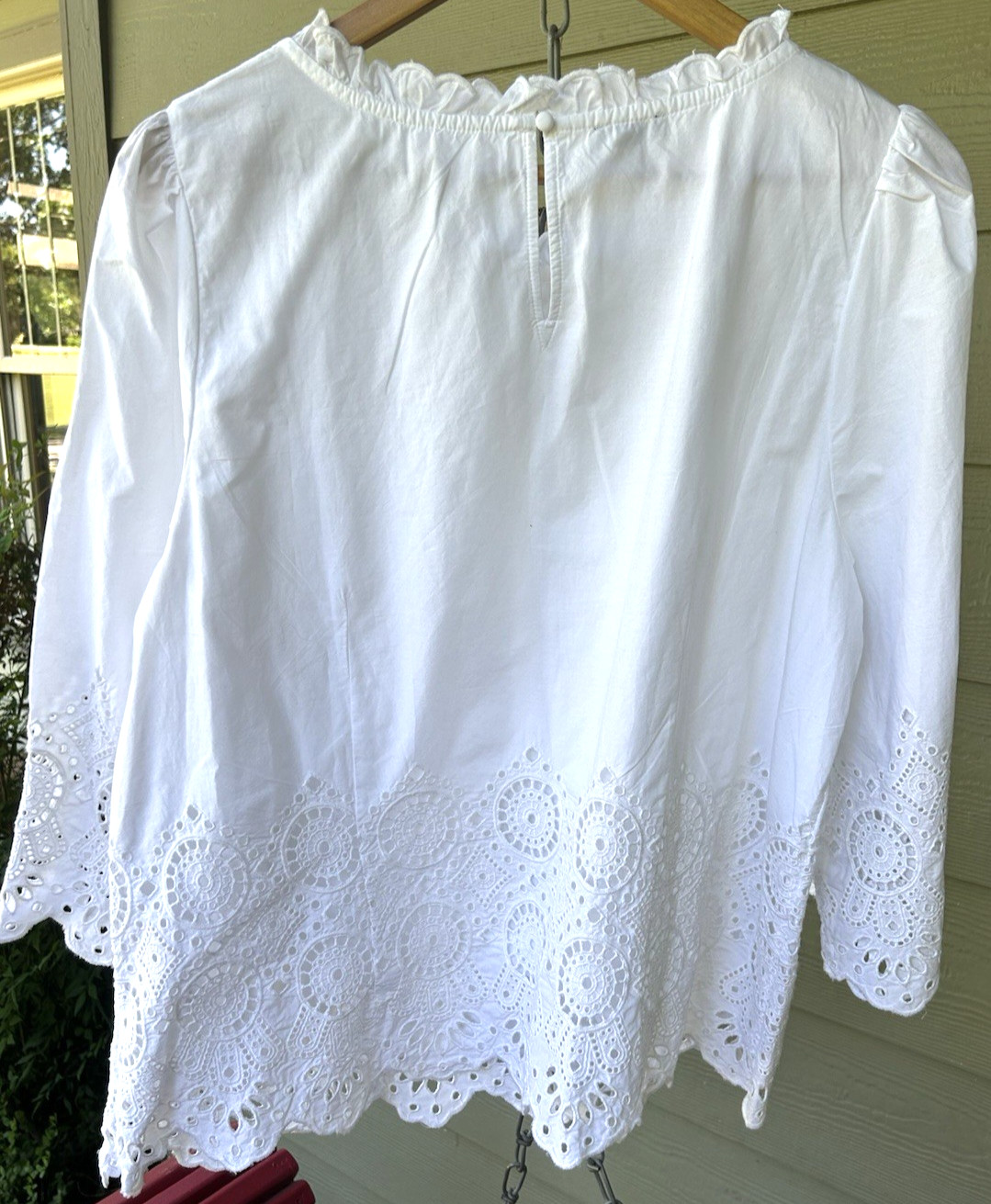 NWT Talbots White Eyelet Coastal Grandma Resortcore 100% Cotton Size XL Petite