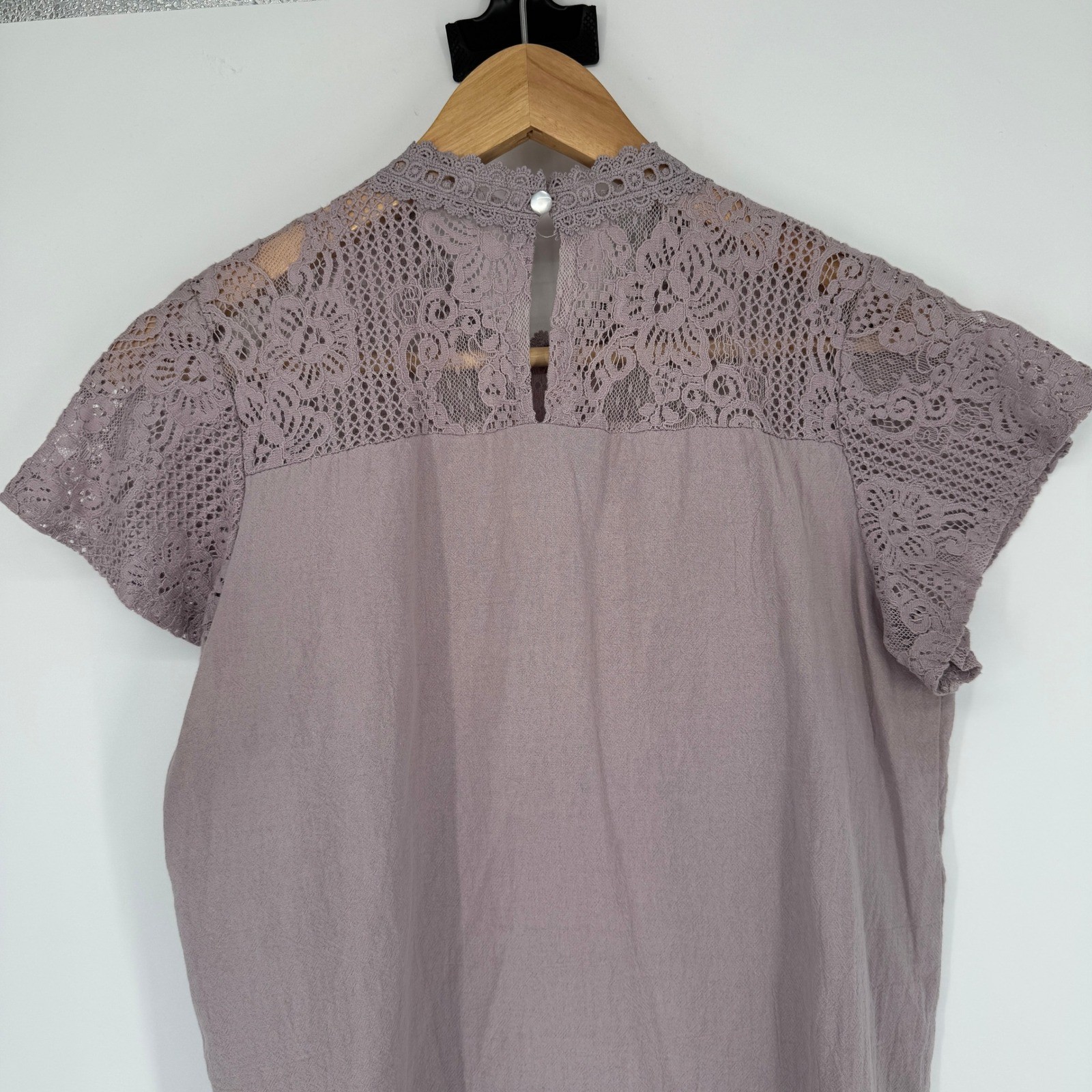 Lace Crochet Top Sz S Cotton Blend Mauve Romantic Cottagecore Victorian Feminine