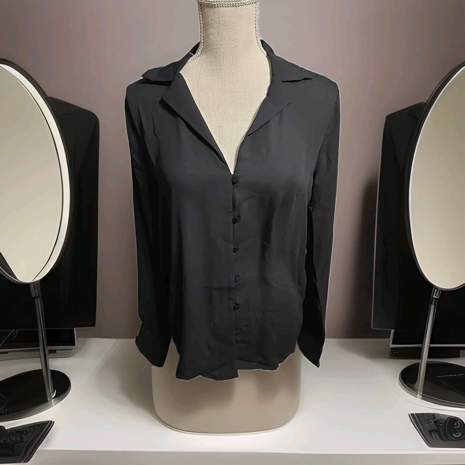 Worthington Womens Tall Cuffed Long Sleeve Regular Fit Button-Down Shirt L Tall