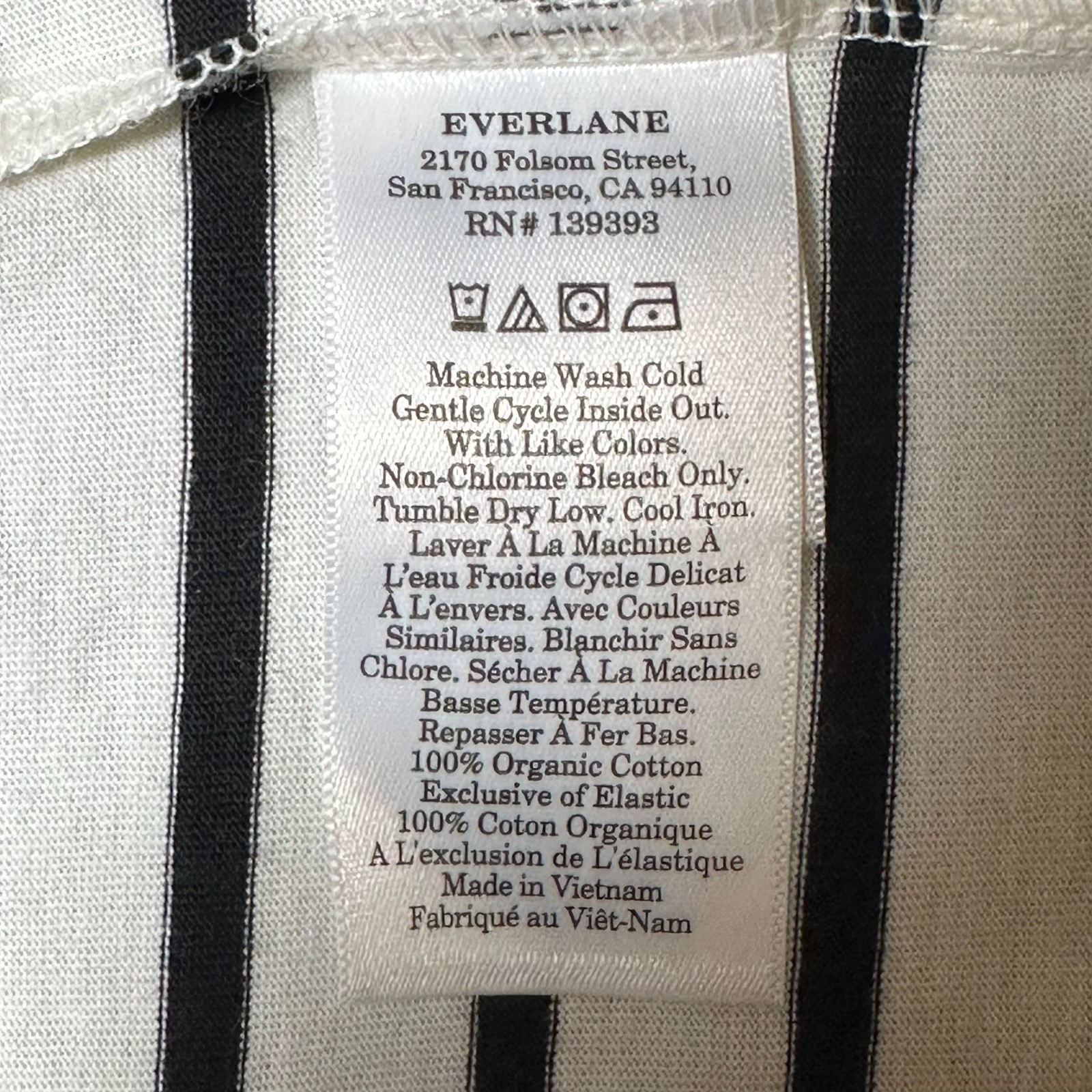 Everlane Box-Cut Tee Essential Cotton Womens L White Black Striped NWOT