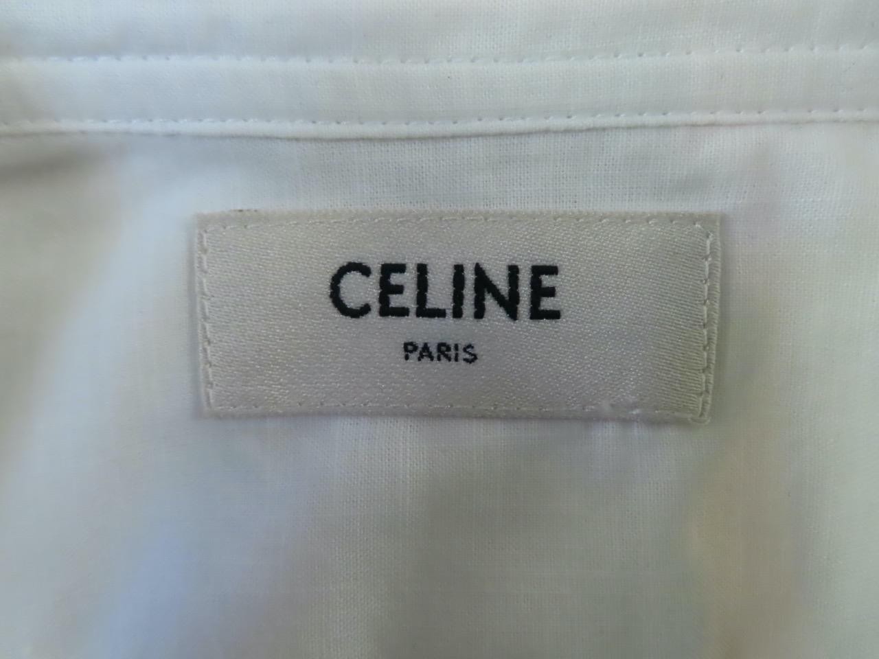 CELINE White Cotton/Triomphe Embroidery Shirt F 34/US 2