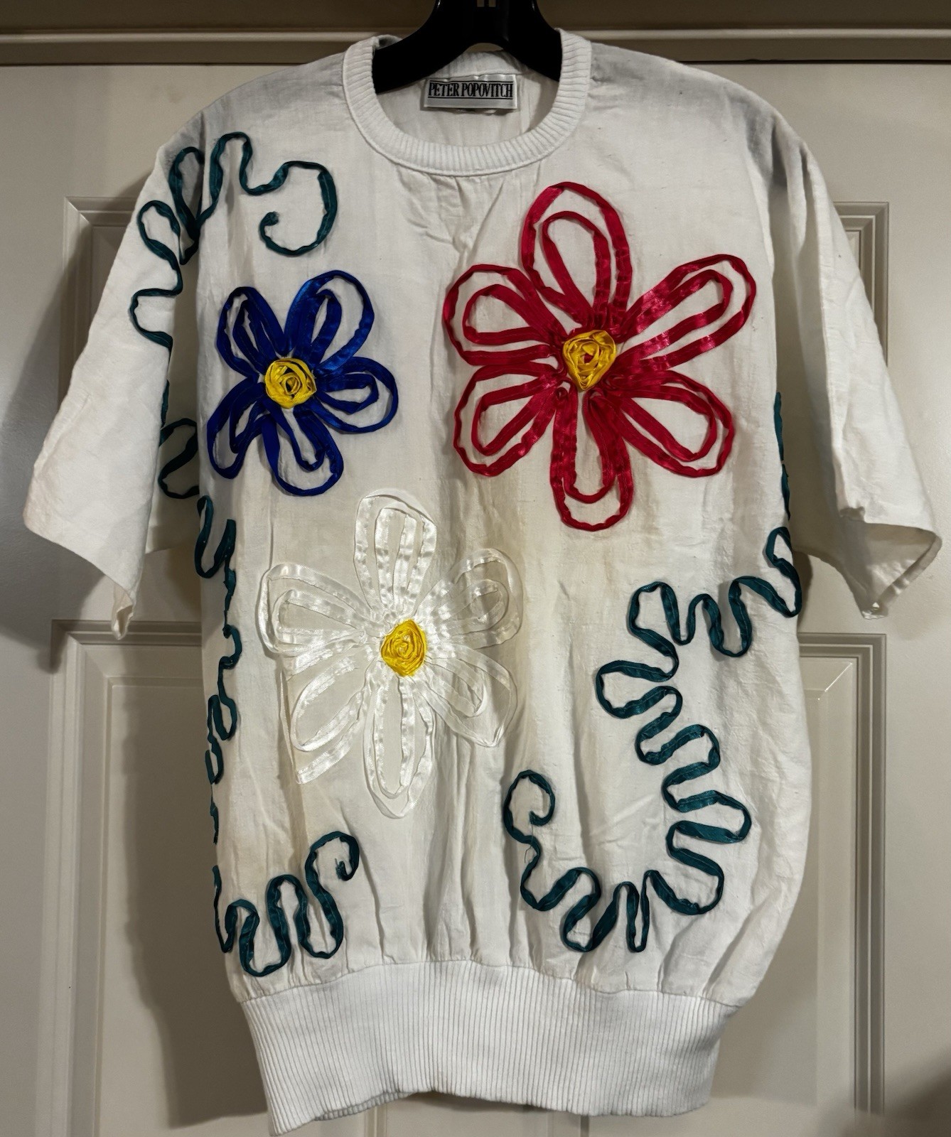 Peter Popovitch Vintage Coastal Preppy Old Money Quiet Luxury Art To Wear Size L