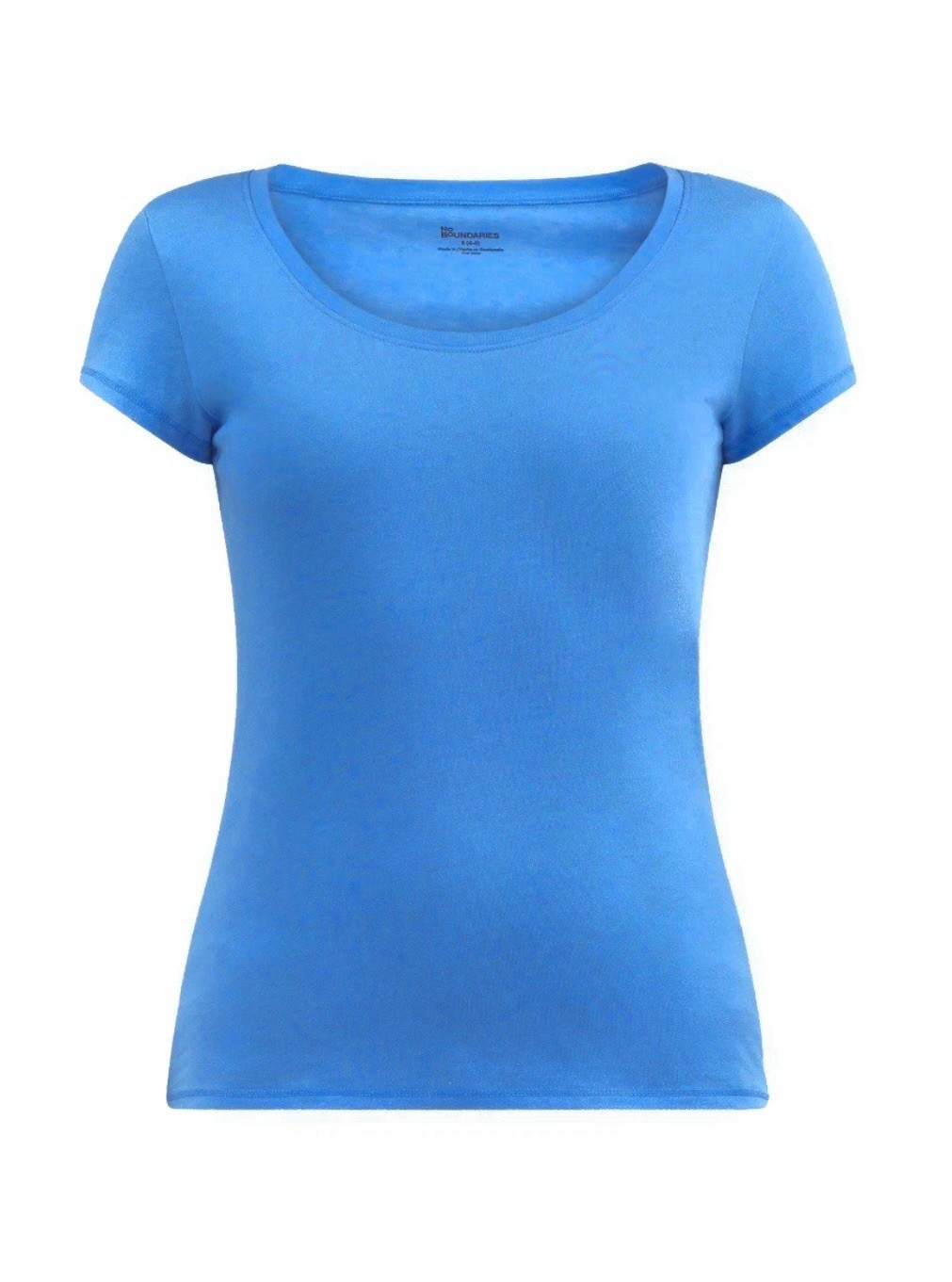 NO BOUNDARIES Women’s Size XS (0-2) Scoop Neck Tee Short Sleeves • Blue Charm