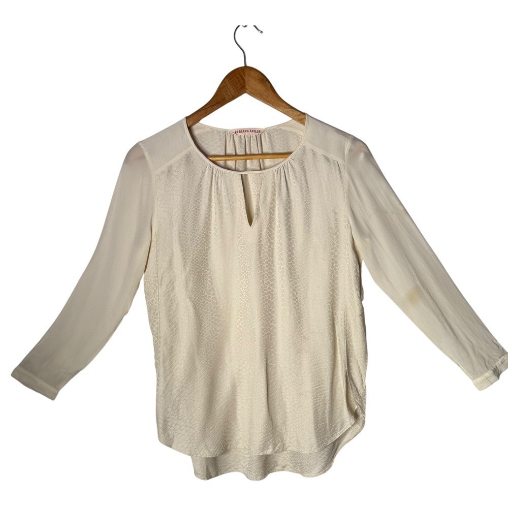 Rebecca Taylor Silk Blend Blouse 6 Snakeskin Animal Print Indie Sleaze FLAW