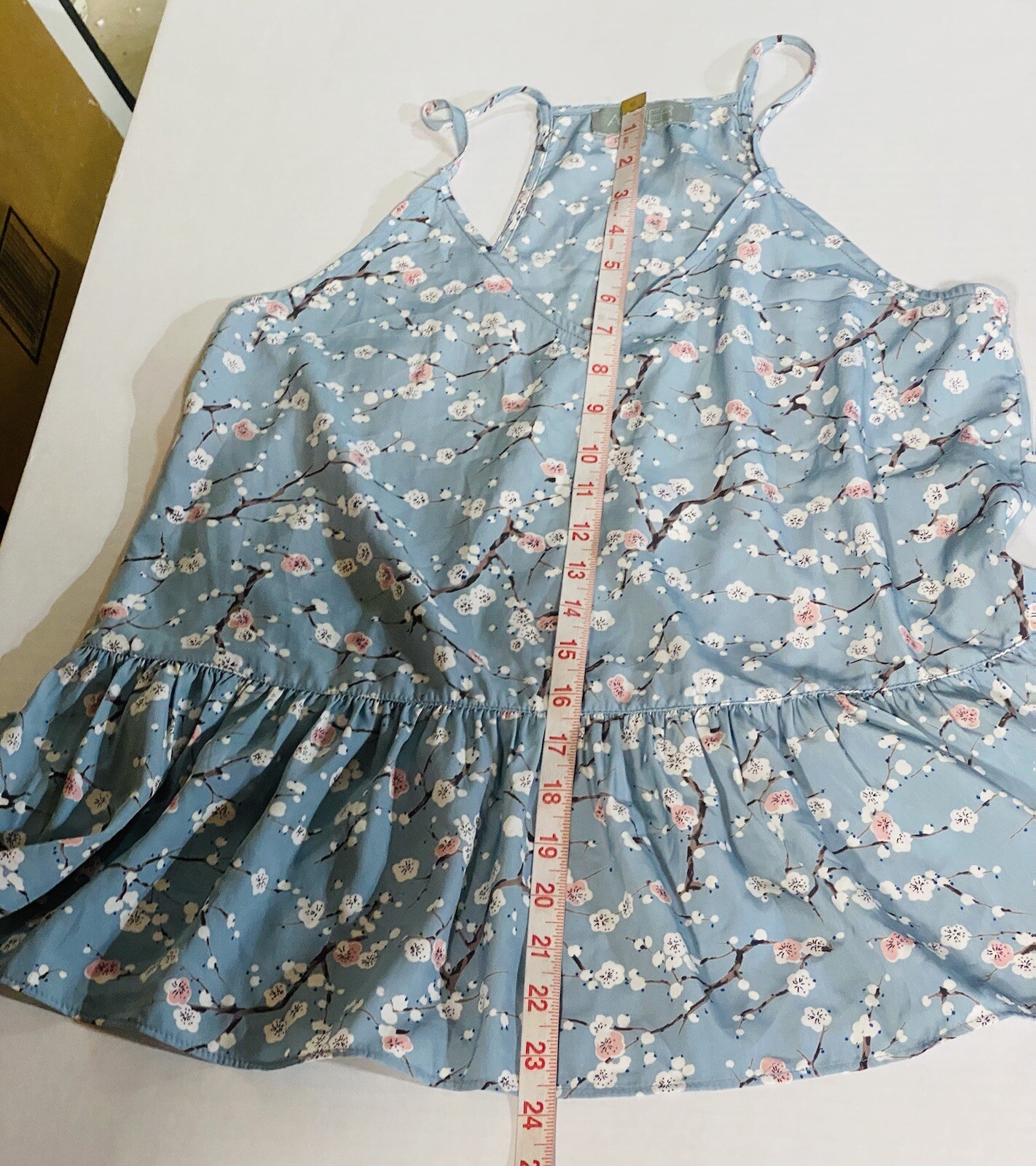 ASHER by Fab’rik Size Small Floral Tunic Sleeveless bottom Ruffle Women EUC