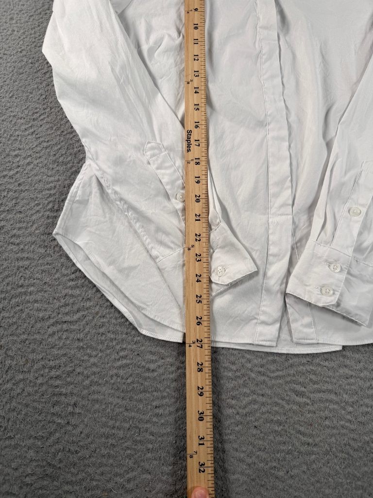 Spanx Poplin No Gape Shirt Womens Large White Tailored Button Down Stretch