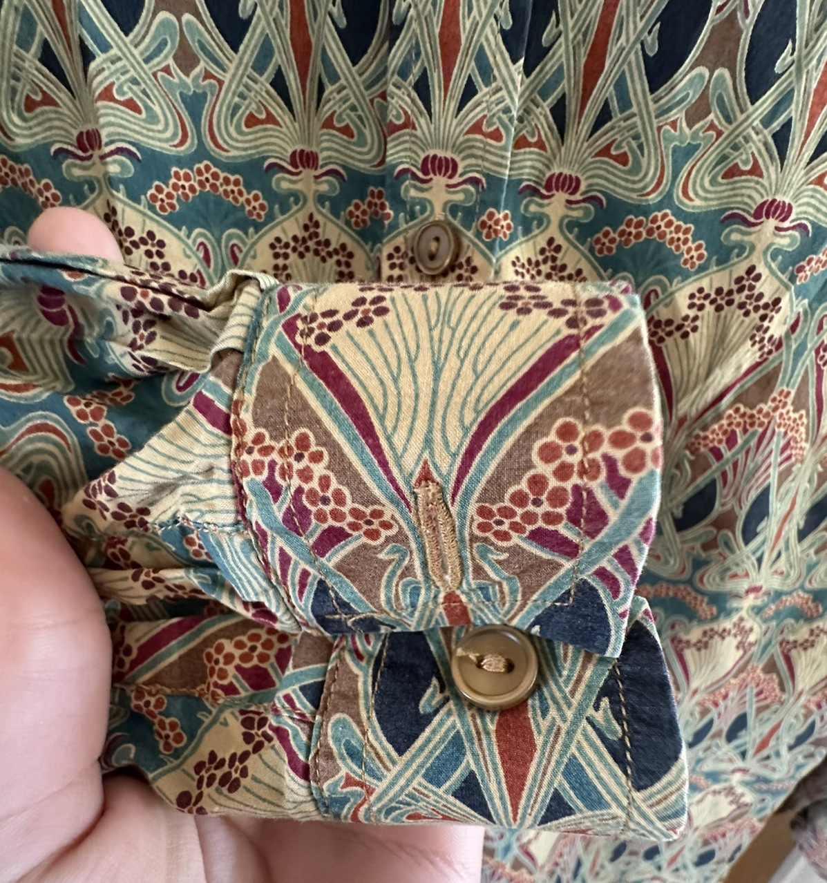 JAMES MEADE Liberty Pattern Tana Lawn Ianthe Print Fabric Cotton Shirt