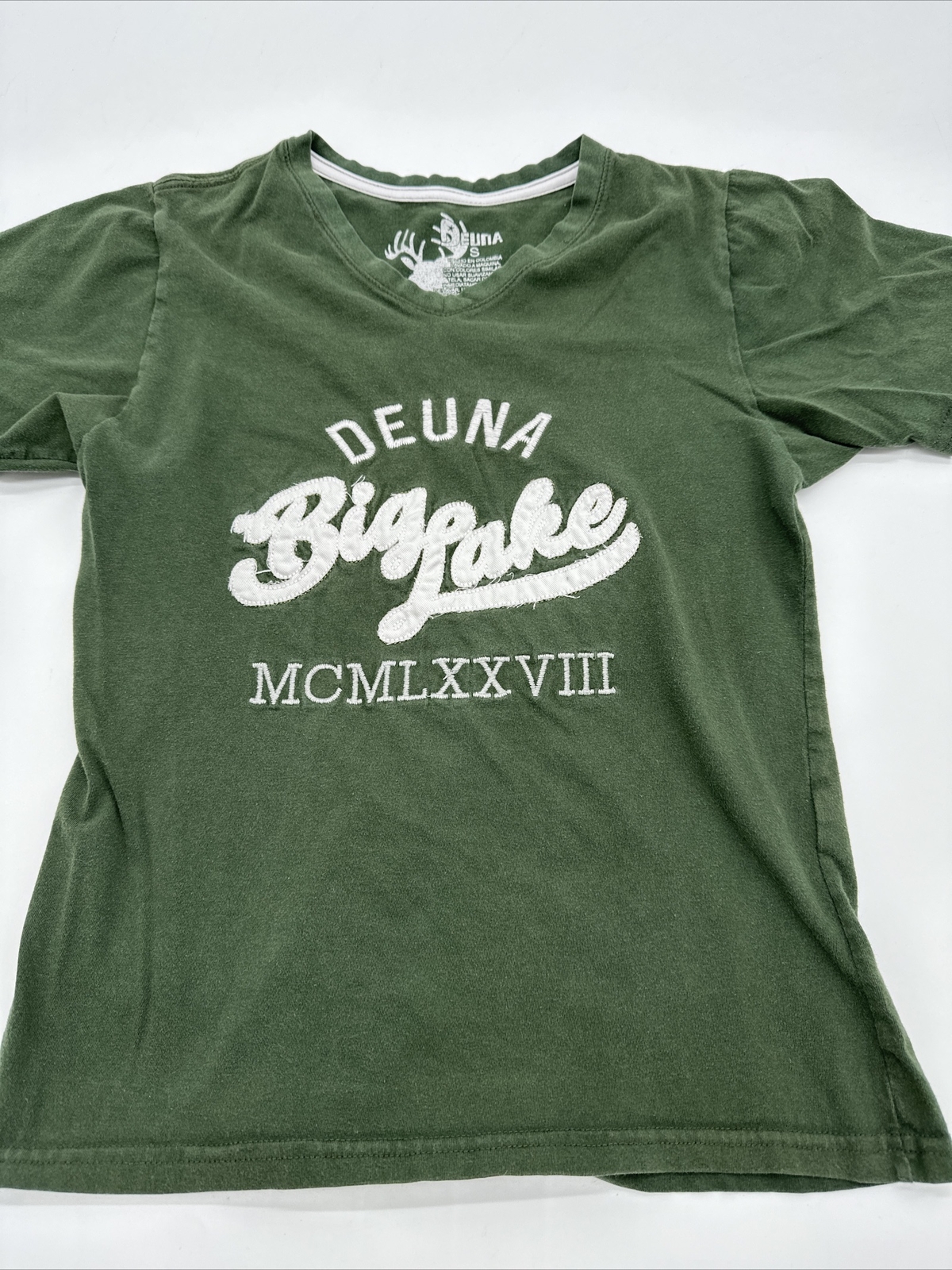 Deuna T-Shirt Women Small Green Graphic Print Logo…#8138