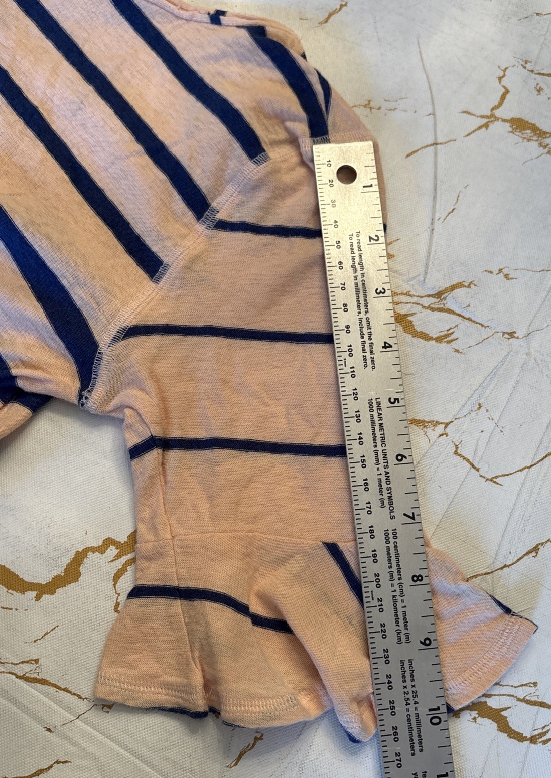 Sonia Rykiel Made In Romania Women Stripped T-Shirt Small Cotton & Linen Blend