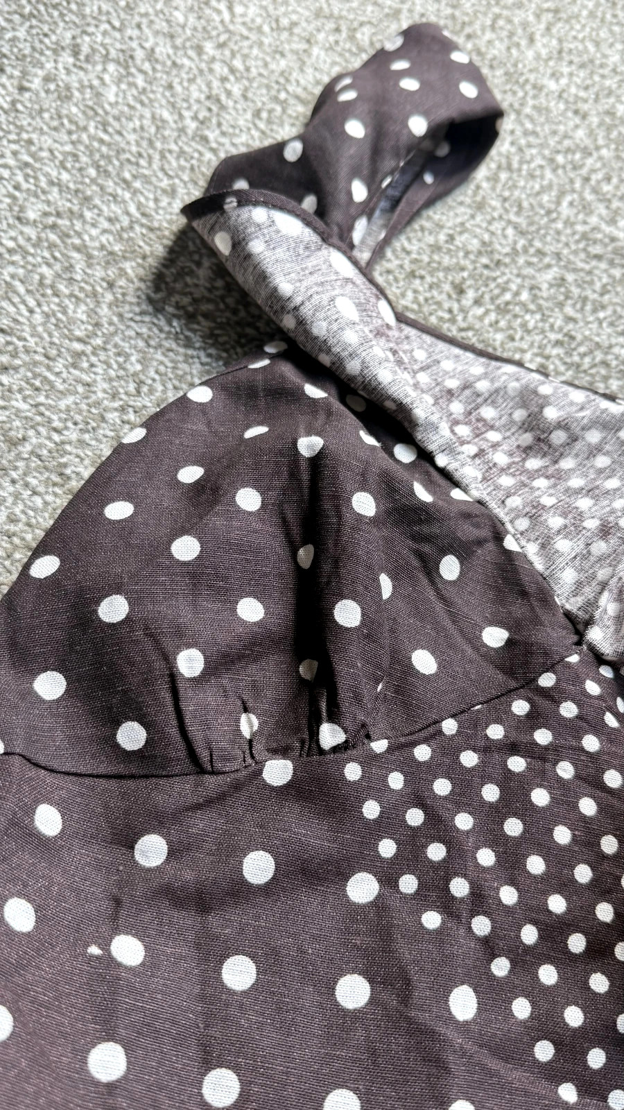Style Envy Polka Dot Ruffle Camisole Top Brown White S NWT
