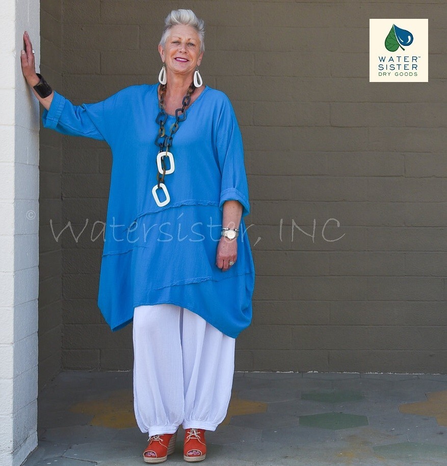 WATERSISTER Cotton Gauze DIVA Tunic Balloon Top 1(M/L/XL) 2(1X/2X) oh my COLORS