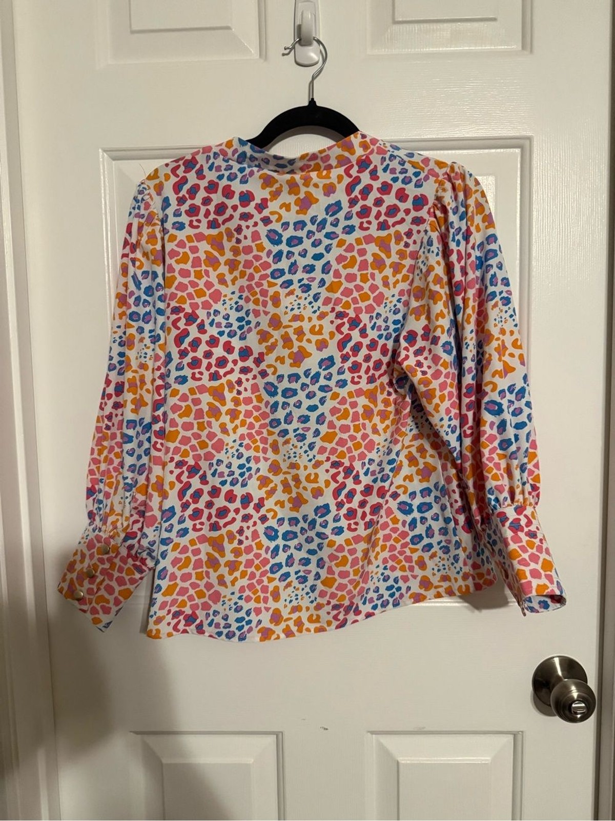 NWT Michelle McDowell Jordan Top Small Wild Safari Animal Print Blouse Cuffed