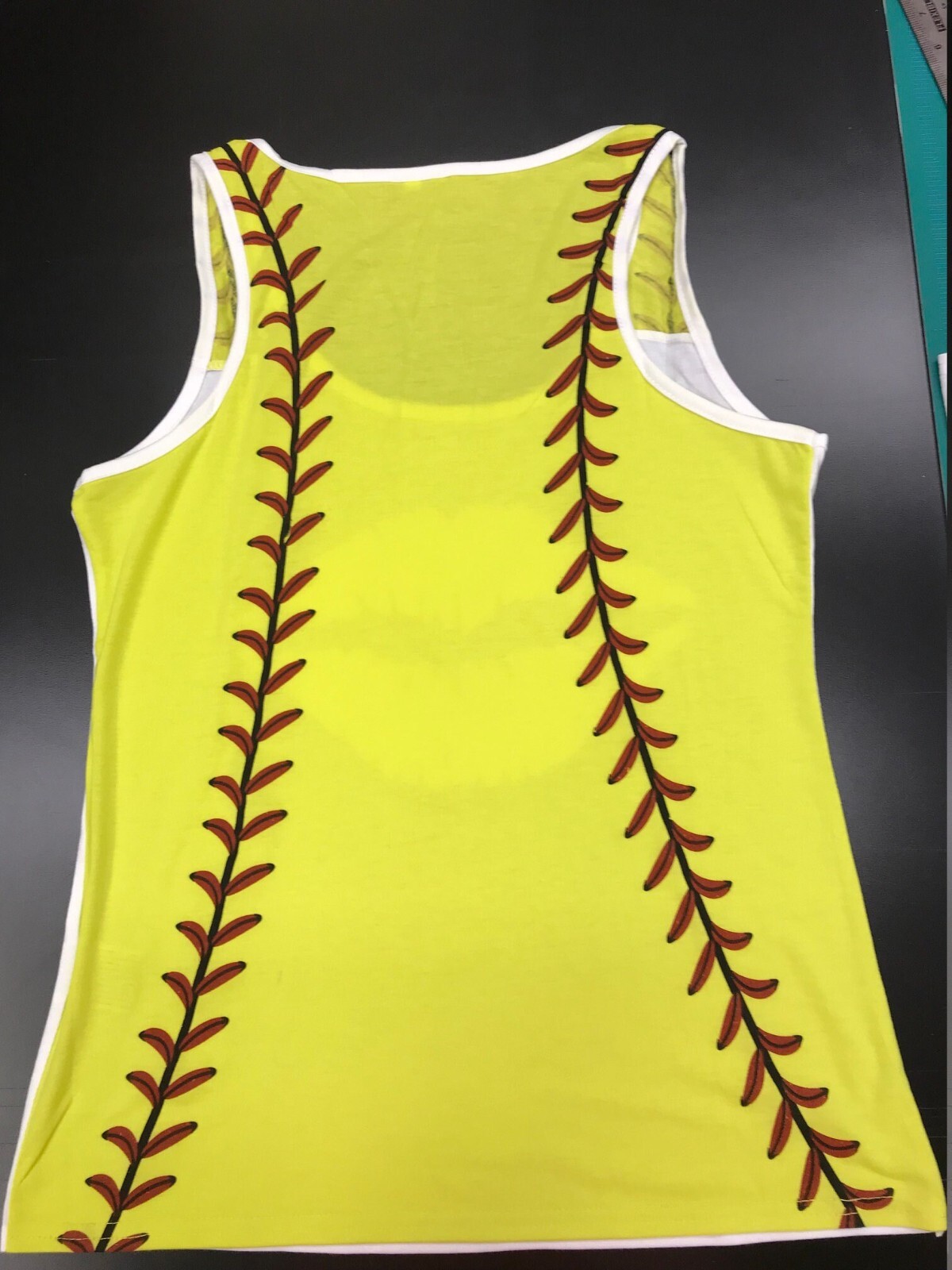 Coral Palms Softball Ladies Tank Top, Softball Back And White Front Tank Top, M