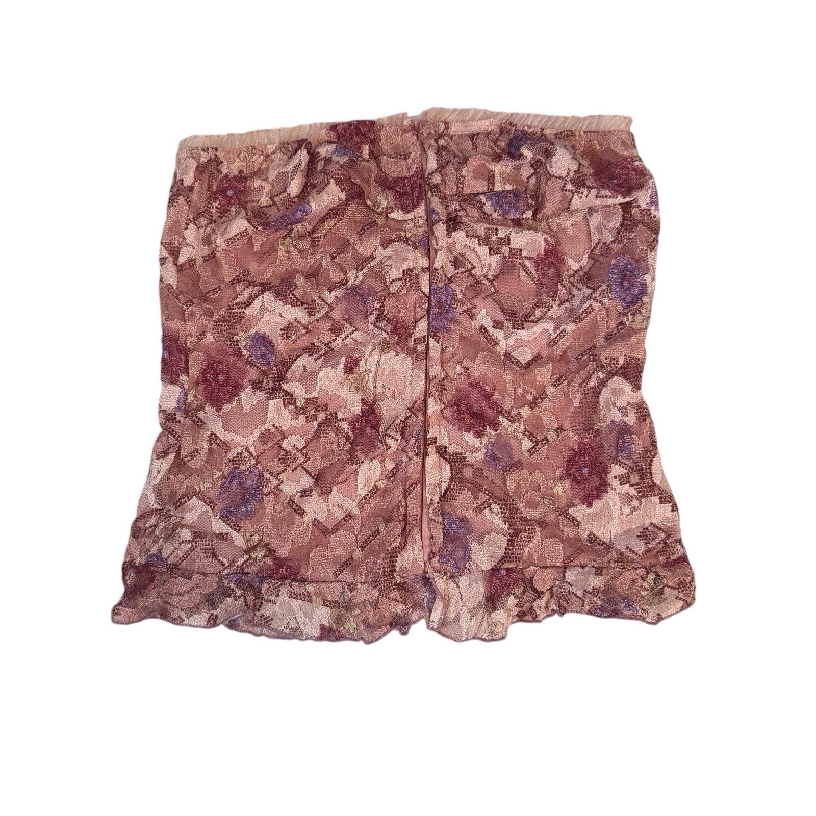 Vintage Y2K Daytrip X-Large Pink Floral Lace Corset Top Cottagecore Coquette