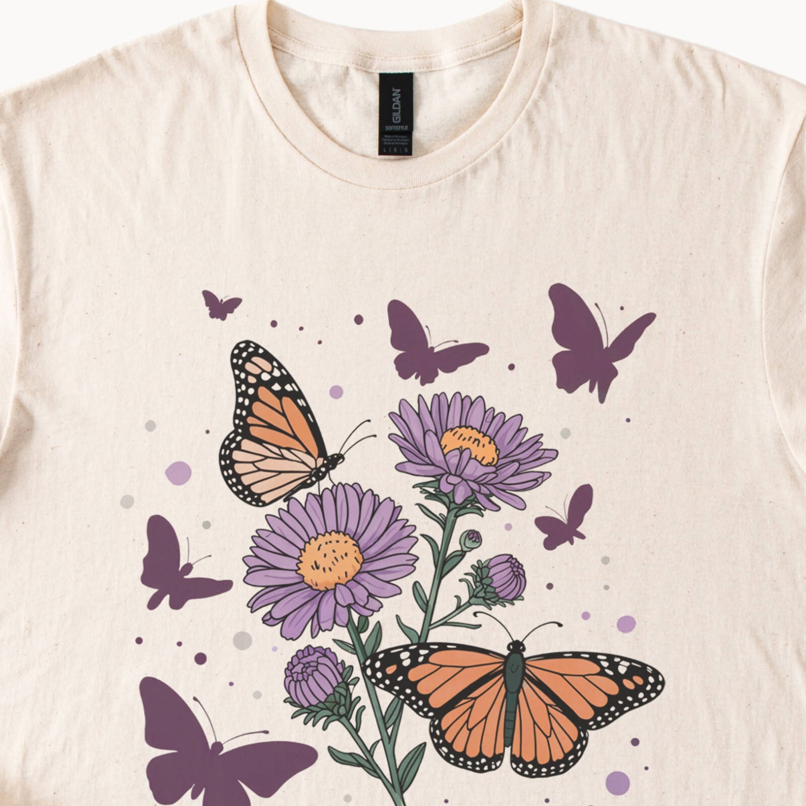 Butterfly Flower Graphic T Shirt Nature Tee