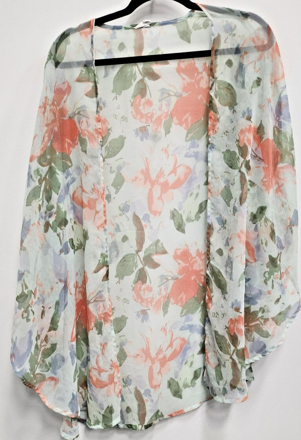 Christopher & Banks Womens BOHO Kimono One Size Floral Chiffon Sheer Cottage
