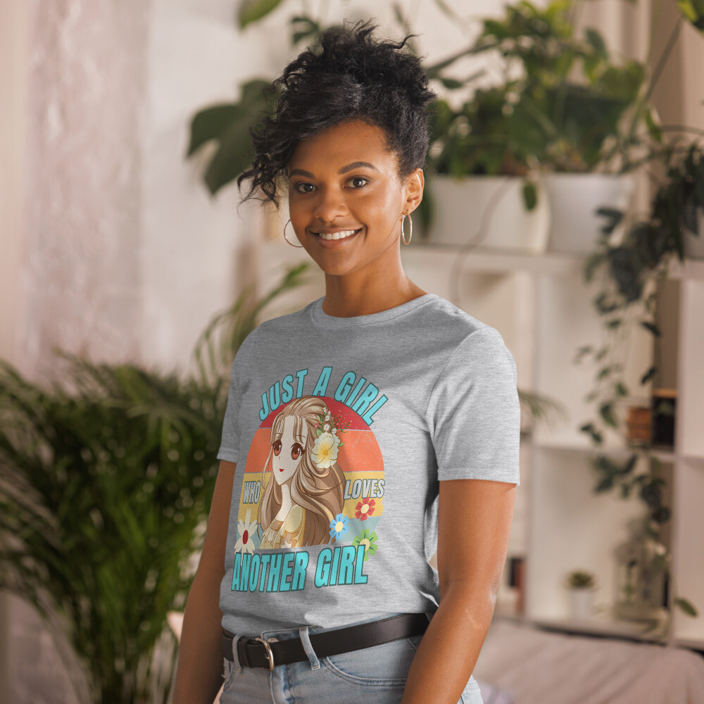 LGBTQ+ Pride T-Shirt: Just A Girl Who Loves Another Girl – Vintage Graphic Tee