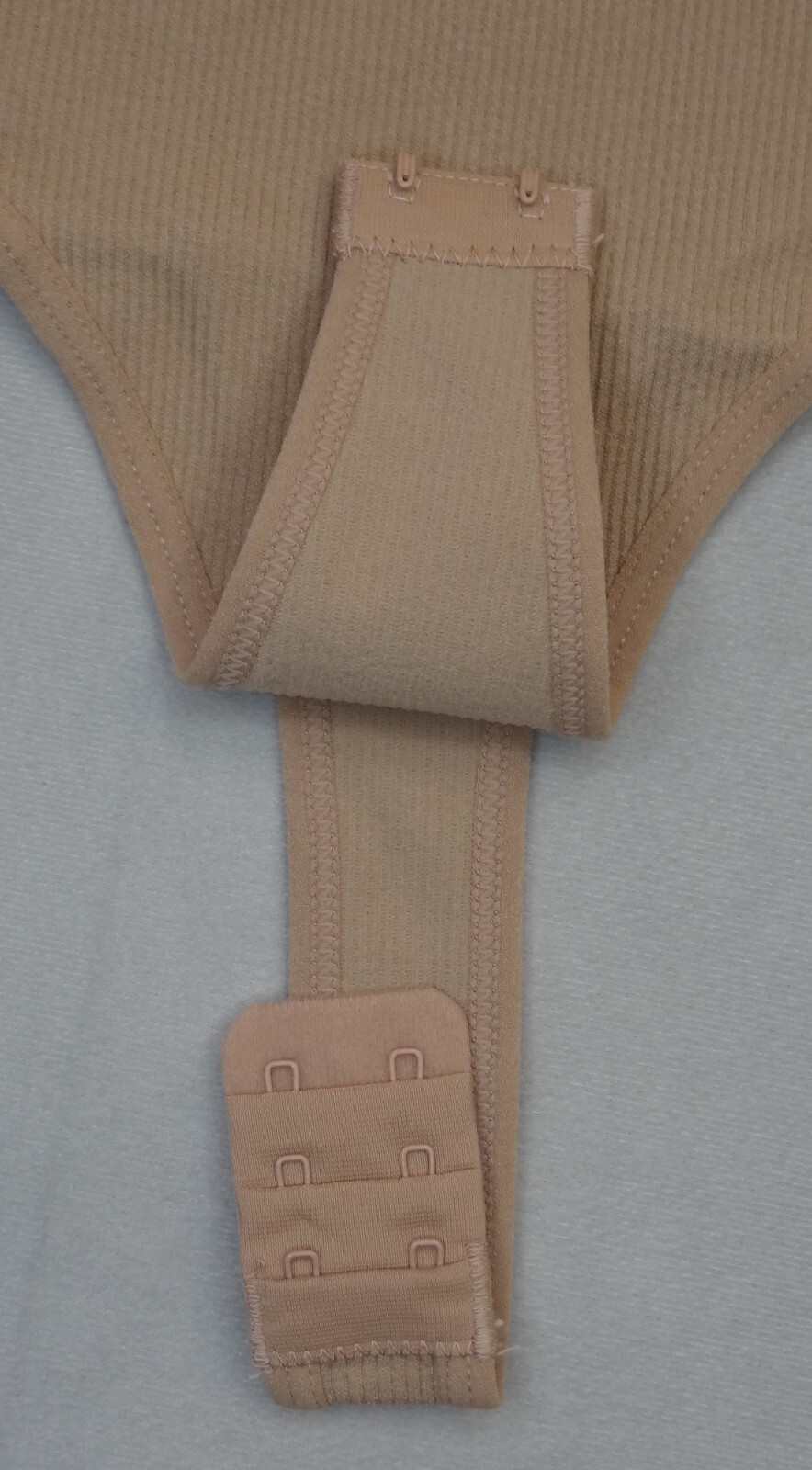 Dynamic Seamless Apparel Fitted Tank Bodysuit Hook Closure Tan Juniors One Size