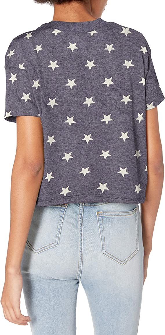 5114EA Hanes Alternative Women’s Cropped T shirt Stars S