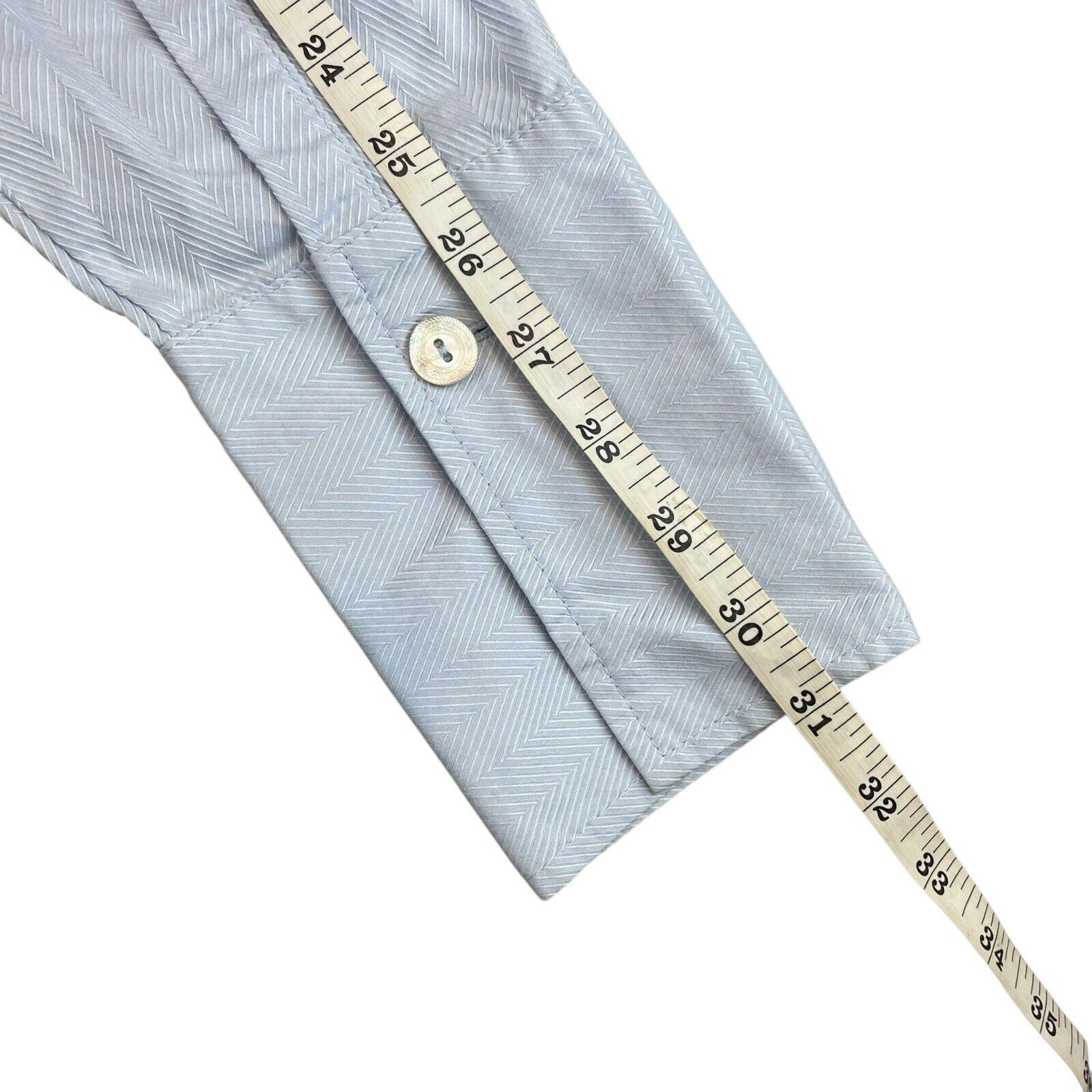 Farinaz Taghavi Blue Ruched Front Button Tie Blouse Women’s Size 4 Quiet Luxury