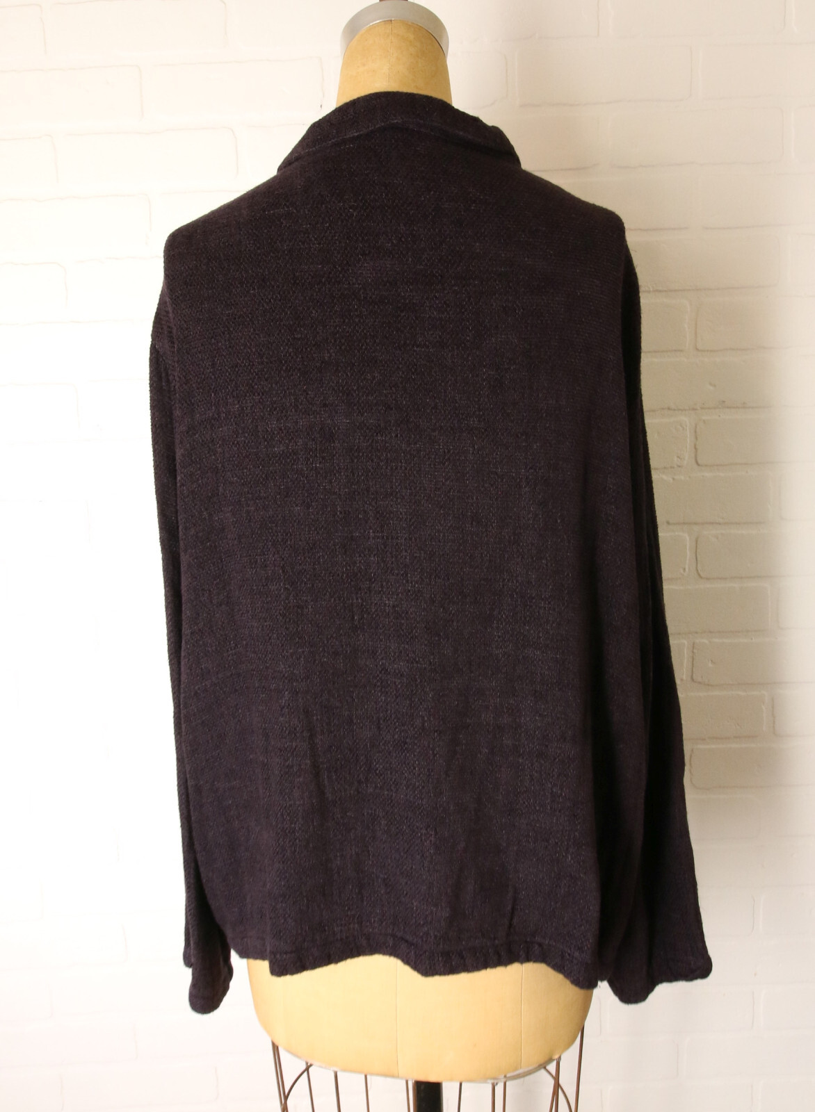 CP Shades Rayon Flax Knit Shirt Womens Oversized M Button Lagenlook READ