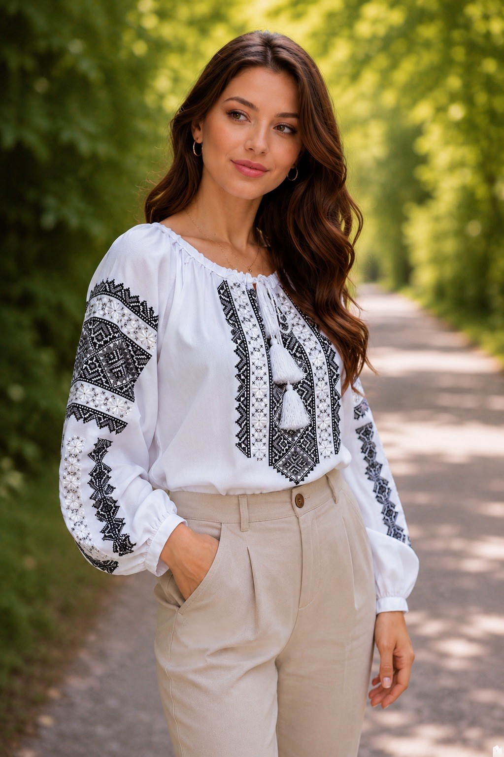 Vyshyvanka Traditional Embroidered Ukrainian Shirt Ethnic White Size S,M,L,XL
